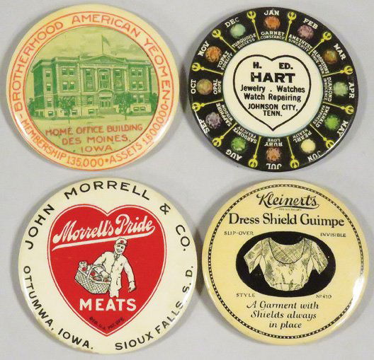 Collection of 4 Celluloid Advertising Pocket Mirrors (1 of 1)