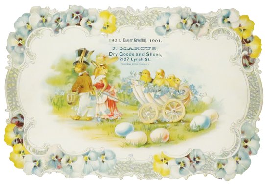 1901 Easter Greetings Die Cut Sign (1 of 1)