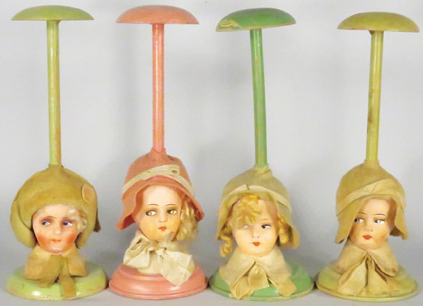 Collection of 4 Millinery Store Hat Stands (1 of 1)