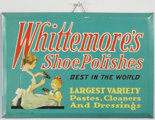 Whittemore's Shoe Polishes Tin Sign (1 of 1)