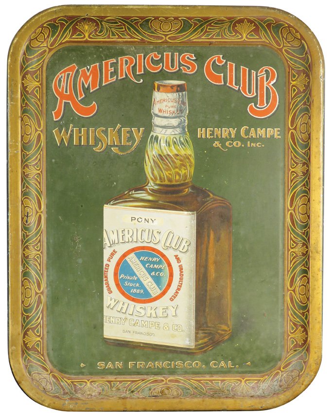 Americus Club Whiskey Tin Serving Tray (1 of 1)