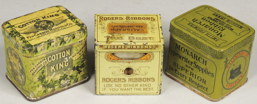 Collection of 3 Early Typewriter Ribbon Tins (1 of 1)