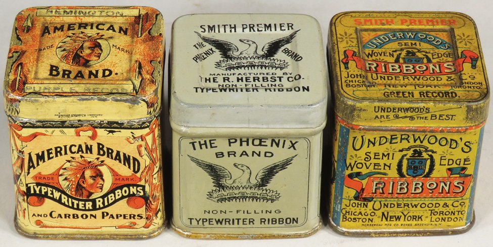 Collection of 3 Early Typewriter Ribbon Tins (1 of 1)