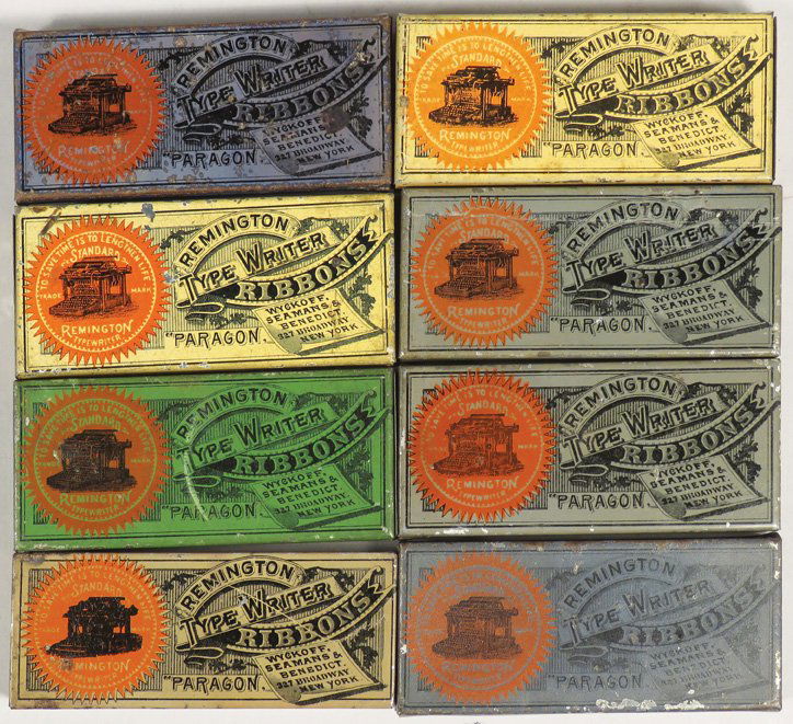 Collection of 8 Early Typewriter Ribbon Tins (1 of 1)