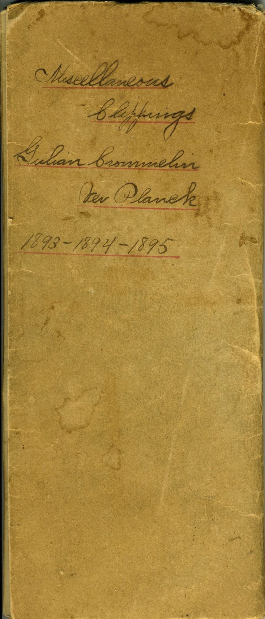 Beacon NY 1893 - 1895 Newspaper Clippings compiled by Gulian Crommelin Verplanck. (1 of 3)