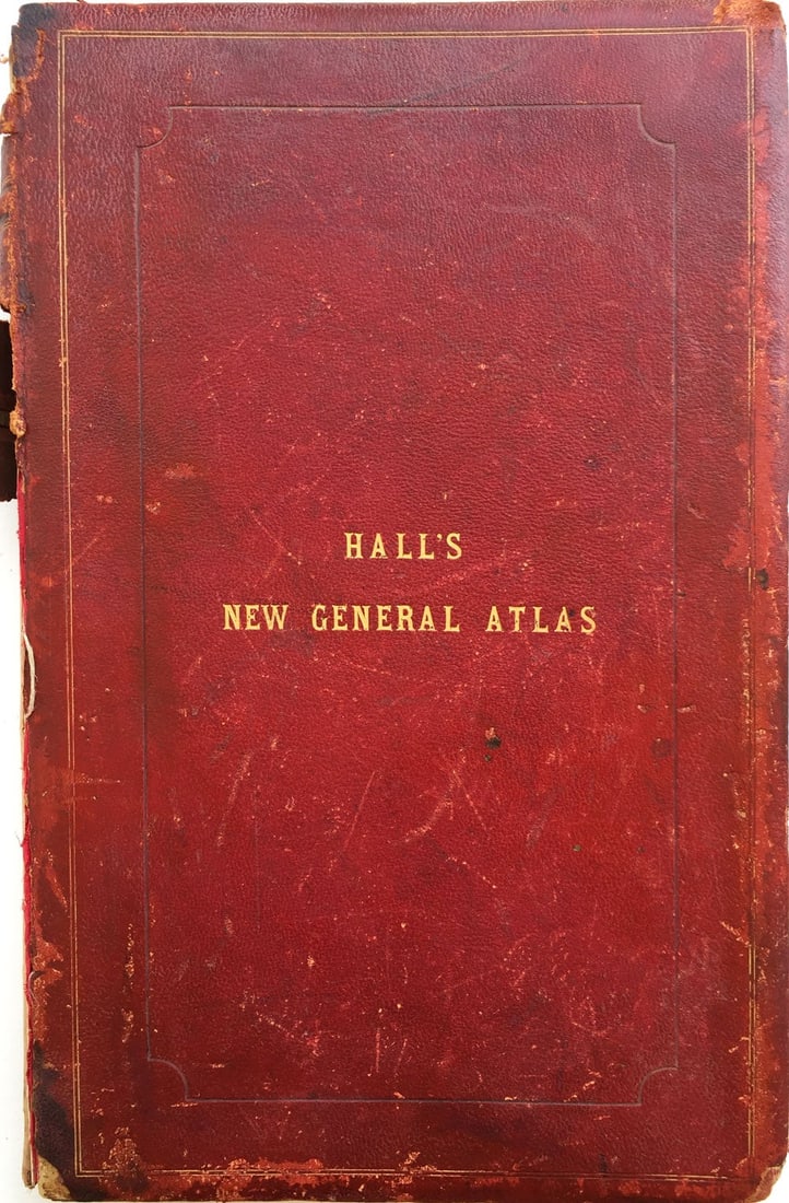 A New General Atlas, with the Divisions and Boundaries Carefully Coloured: Hall, Sidney. London: Longman, Brown, Green and Longmans, 1849. First printing. Folio atlas containing the complete collection of 53 engraved maps with hand colored boundaries, the striking maps in fi