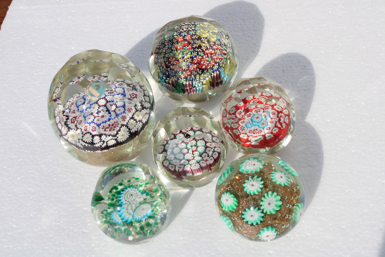 Six Italian Murano Glass Paperweights (1 of 11)