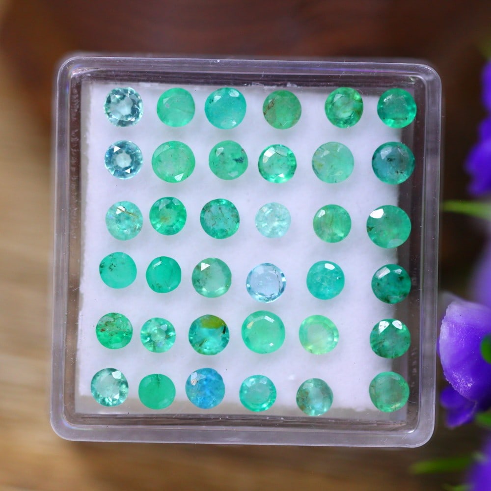 Exquisite 3.32-Carat Zambian Emerald: Auction lot of 3.32 carat Zambian Emerald, measuring 2.7x2.7x1.5mm. Birthstone for May and is often used in rings, pendants, and earrings. It is traditionally gifted for the 20th and 35th wedding anni