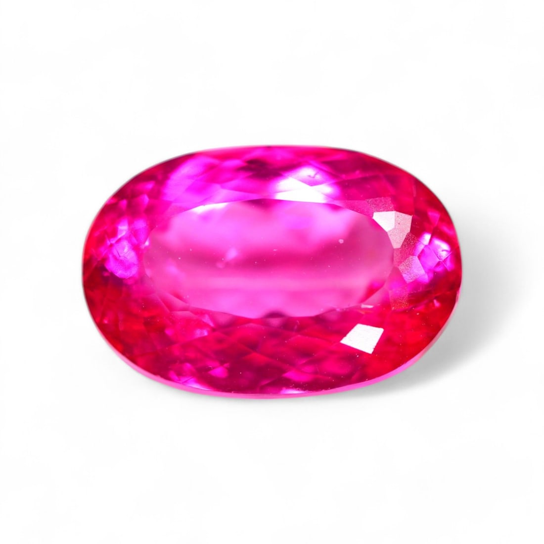27.22 Carat Natural Brazilian Pink Topaz Faceted Gems: Auction lot of Brazilian Pink Topaz Gem Type: Natural Pink Topaz Carat Weight: 27.22Ct Dimension: 20.1 x 13.5 x 10.7 mm Origin: Brazilian Treatment: Coated Type: Faceted, Polished SKU:T32 Birthstone f
