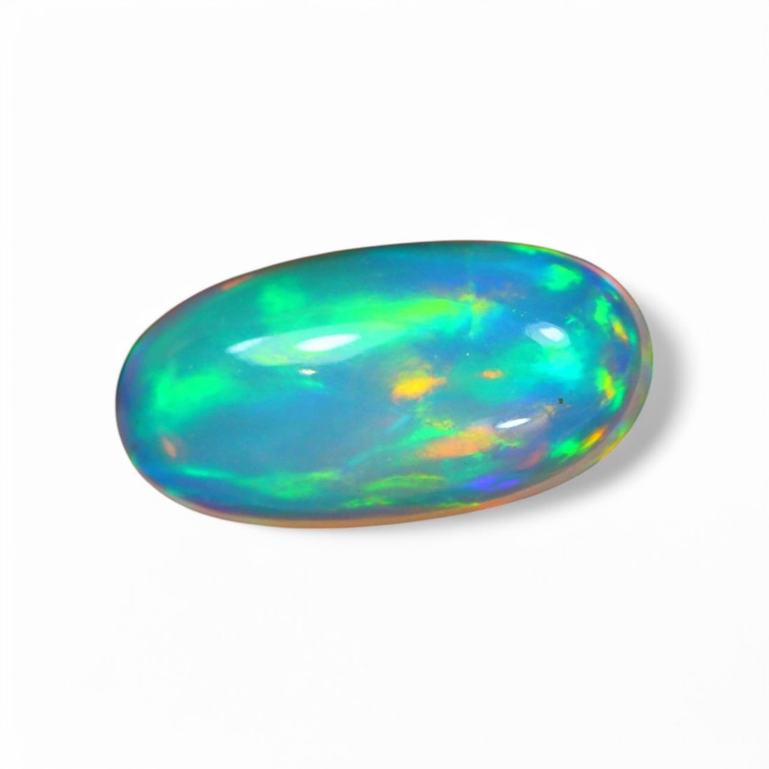 2.05 Carat Natural Ethiopian Welo Opal Solid Cabochon: Auction lot of Ethiopian Welo Opal Gem Type: Natural Welo Opal Carat Weight: 2.05Ct Dimension: 13.9 x 7.2 x 4.0 mm Origin: Ethiopian Treatment: Unheated/Untreated Type: Cabochon, Polished SKU:S7 Birth