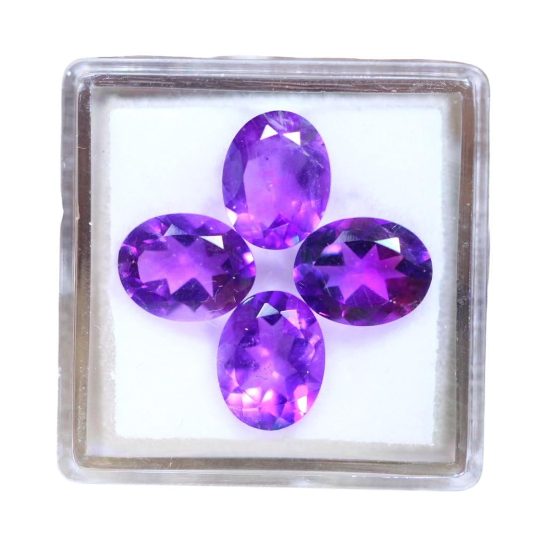 6.41 Carats Vivid Purple Amethyst Oval Lot - Natural Brazilian Stones (1 of 2)