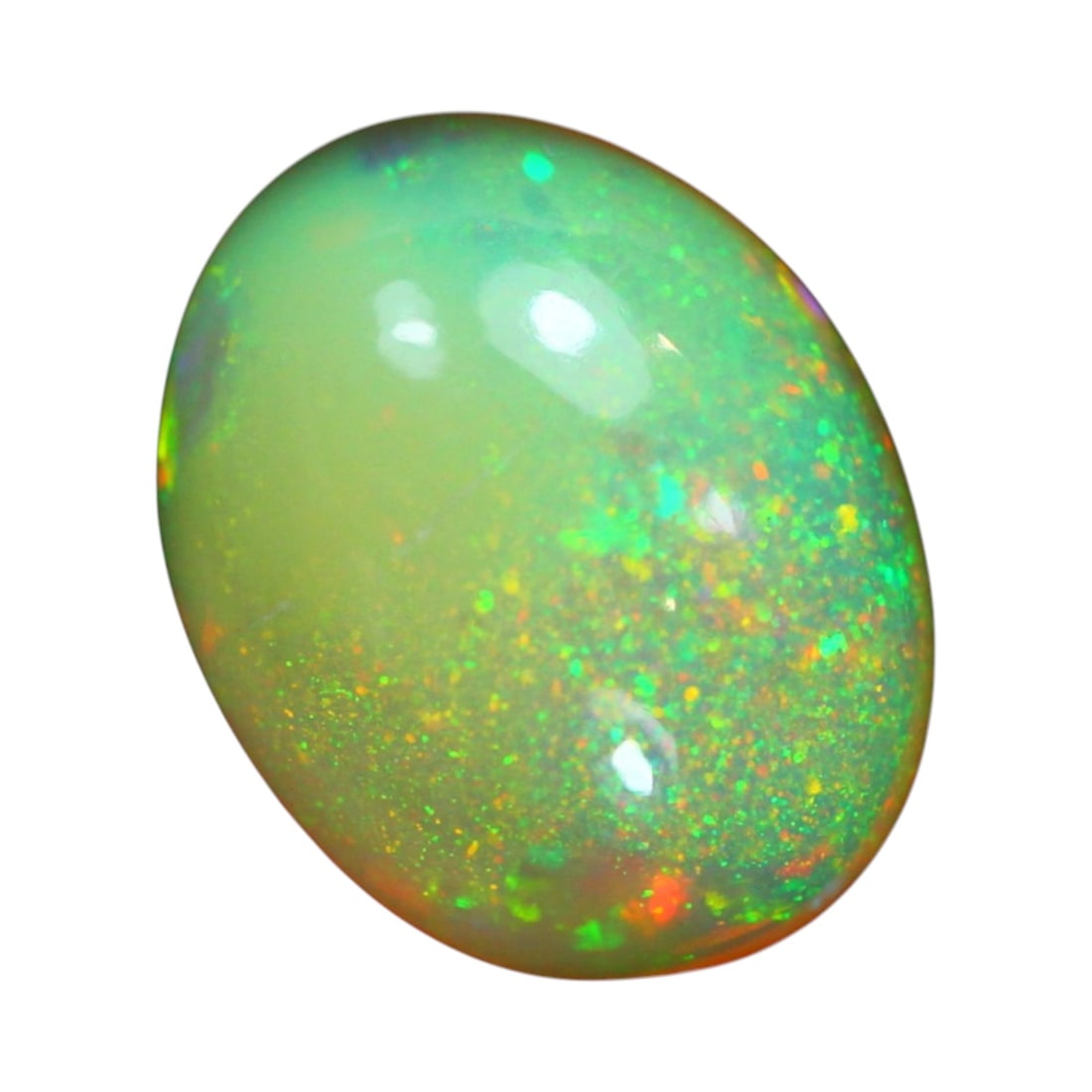 2.84 Carats Glittering Lime Green Opal Cabochon - Natural Ethiopian Welo Stone (1 of 4)