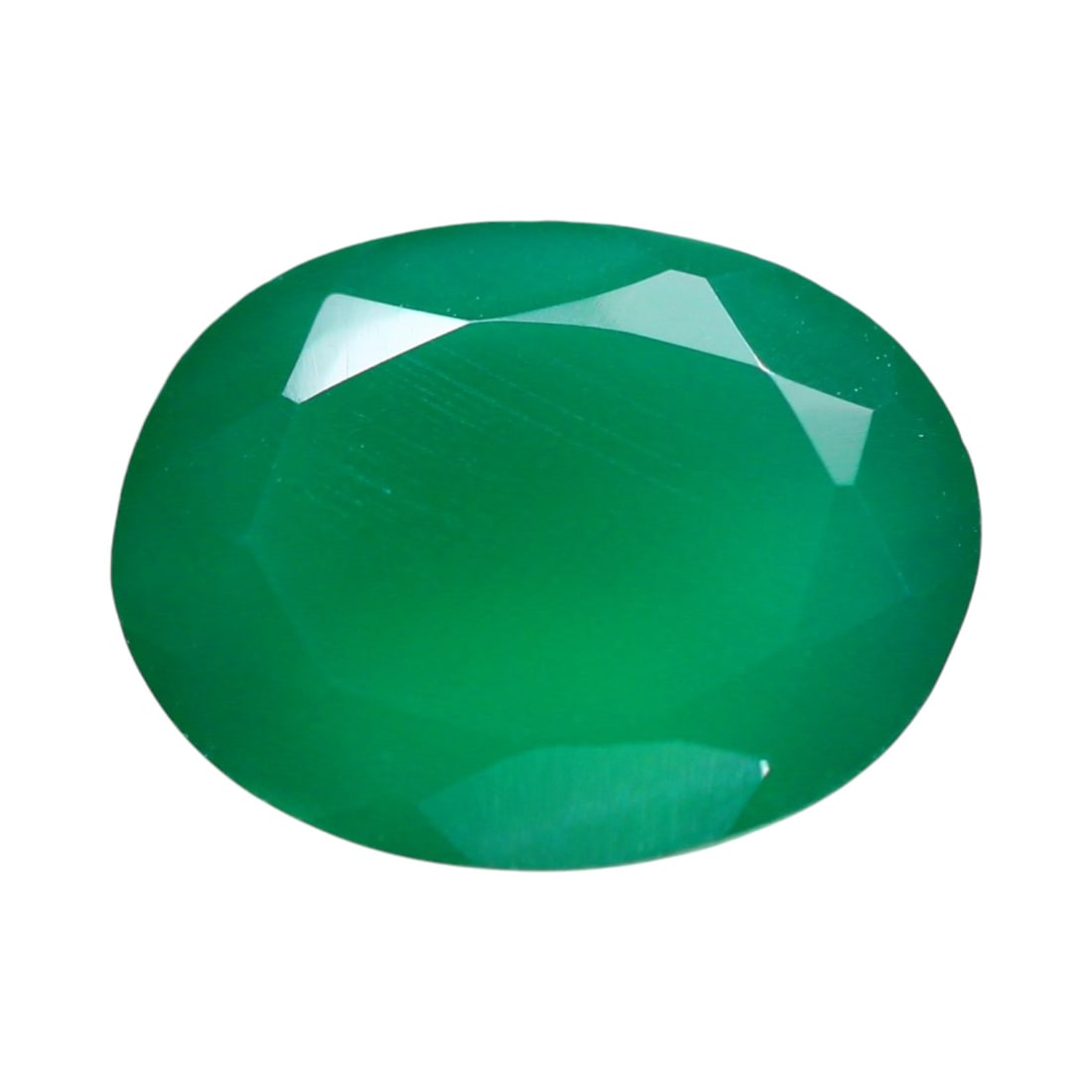 5.37 Carats Intense Green Chrysoprase Oval - Natural Australian Chalcedony (1 of 3)