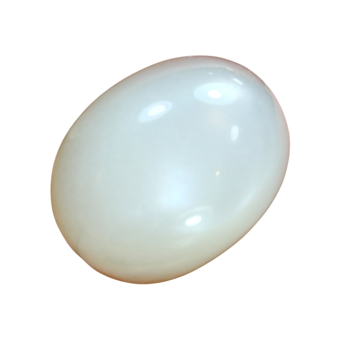 40.47 Carats White Moonstone Cabochon - Natural Loose Gemstone: This impressive moonstone cabochon presents a soft, opalescent glow across a silken white body, revealing gentle adularescence under direct light. Its serene, milky luster and full-bodied size offer a
