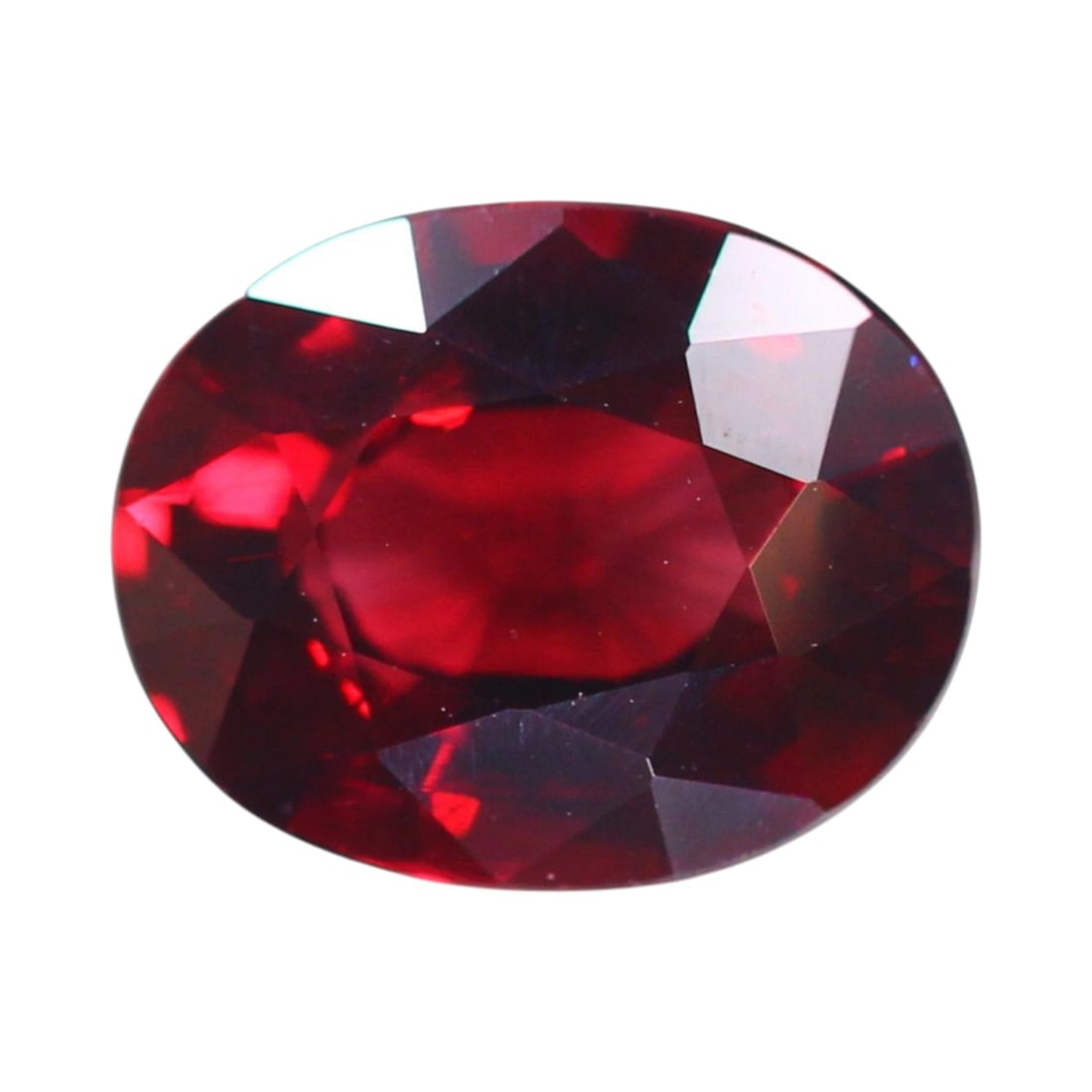 2.34 Carats Rich Red Garnet Oval - Natural African Stone: Displaying a vivid, wine-red tone with glints of deep cherry under light, this garnet presents a classic and compelling beauty. The 9 x 7.1 x 4.3 mm oval cut reveals excellent depth and symmetry, allo