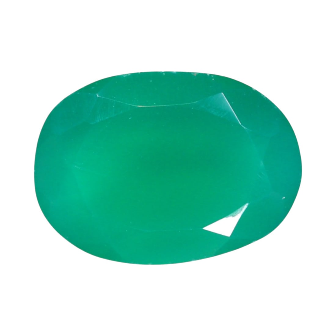 4.31 Carats Bright Green Chrysoprase Oval - Natural Australian Chalcedony: This radiant chrysoprase gem exhibits a glowing, apple-green hue with exceptional translucency and polish. Its surface reflects a soft, glassy luster, while the saturated color speaks to the high qual