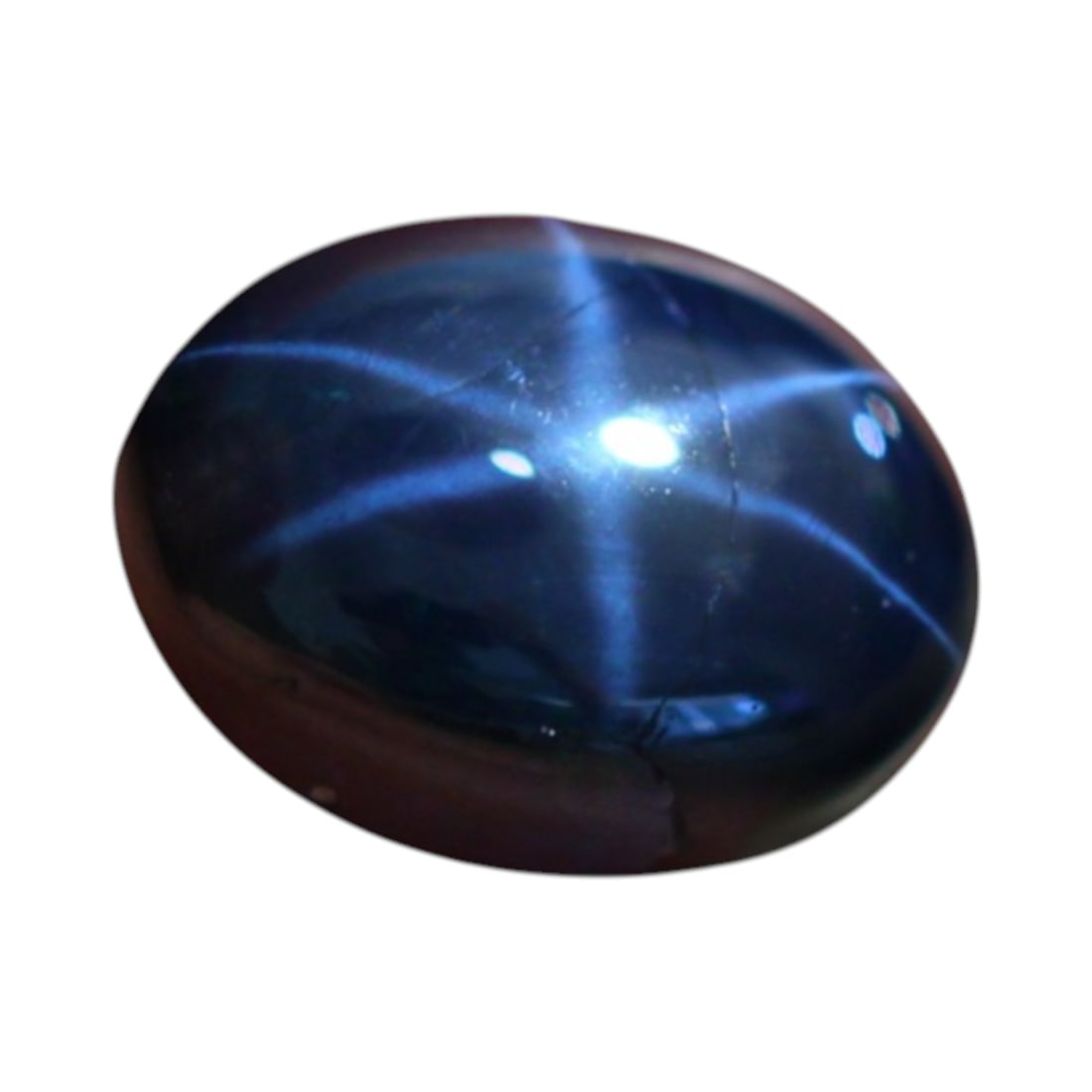 10.77 Carats Deep Blue Star Sapphire Cabochon with Sharp Asterism - Natural Ceylon Stone (1 of 4)