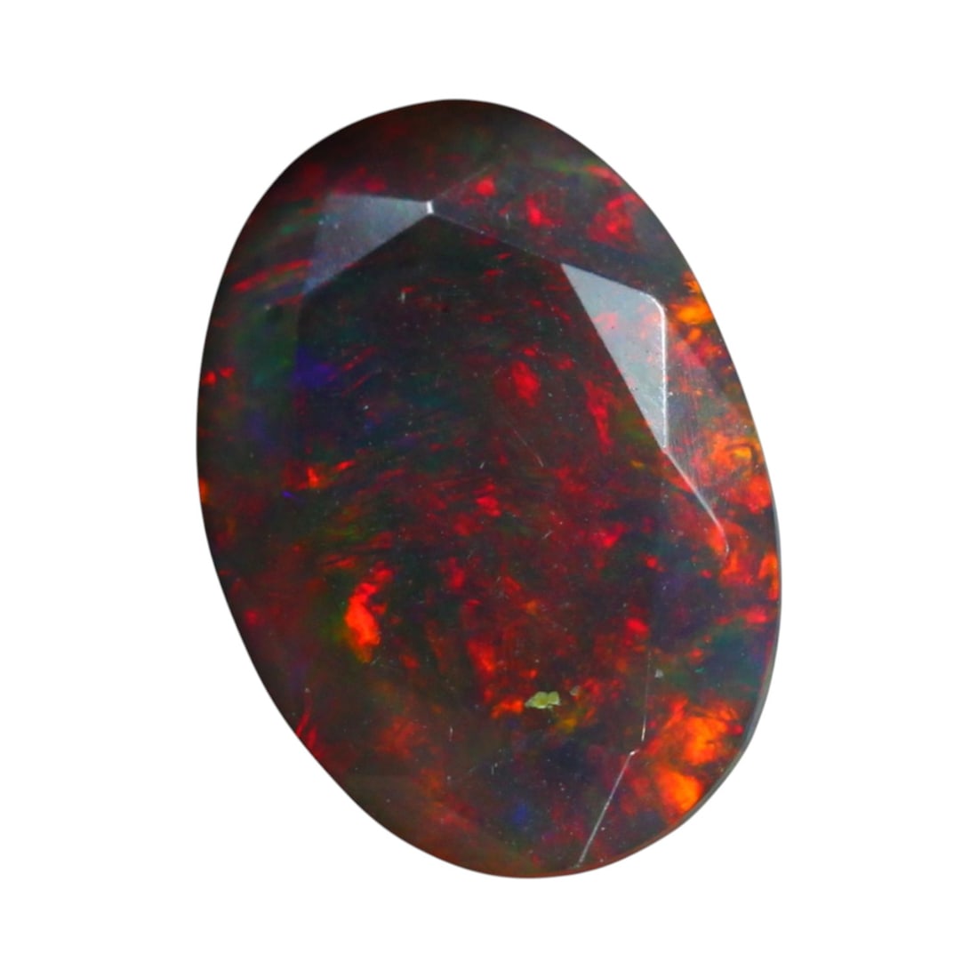 1.61 Carats Faceted Fire-Red Welo Black Opal - Natural Ethiopian Stone (1 of 4)