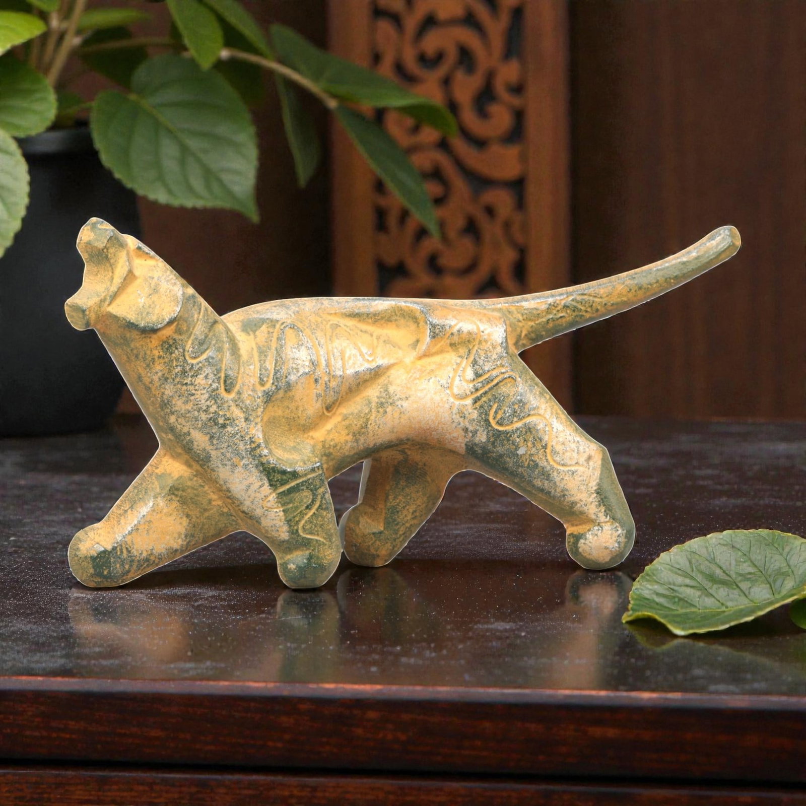 A Stylized Bronze Zoomorphic Figure, 20th Century, 50FK (1 of 2)