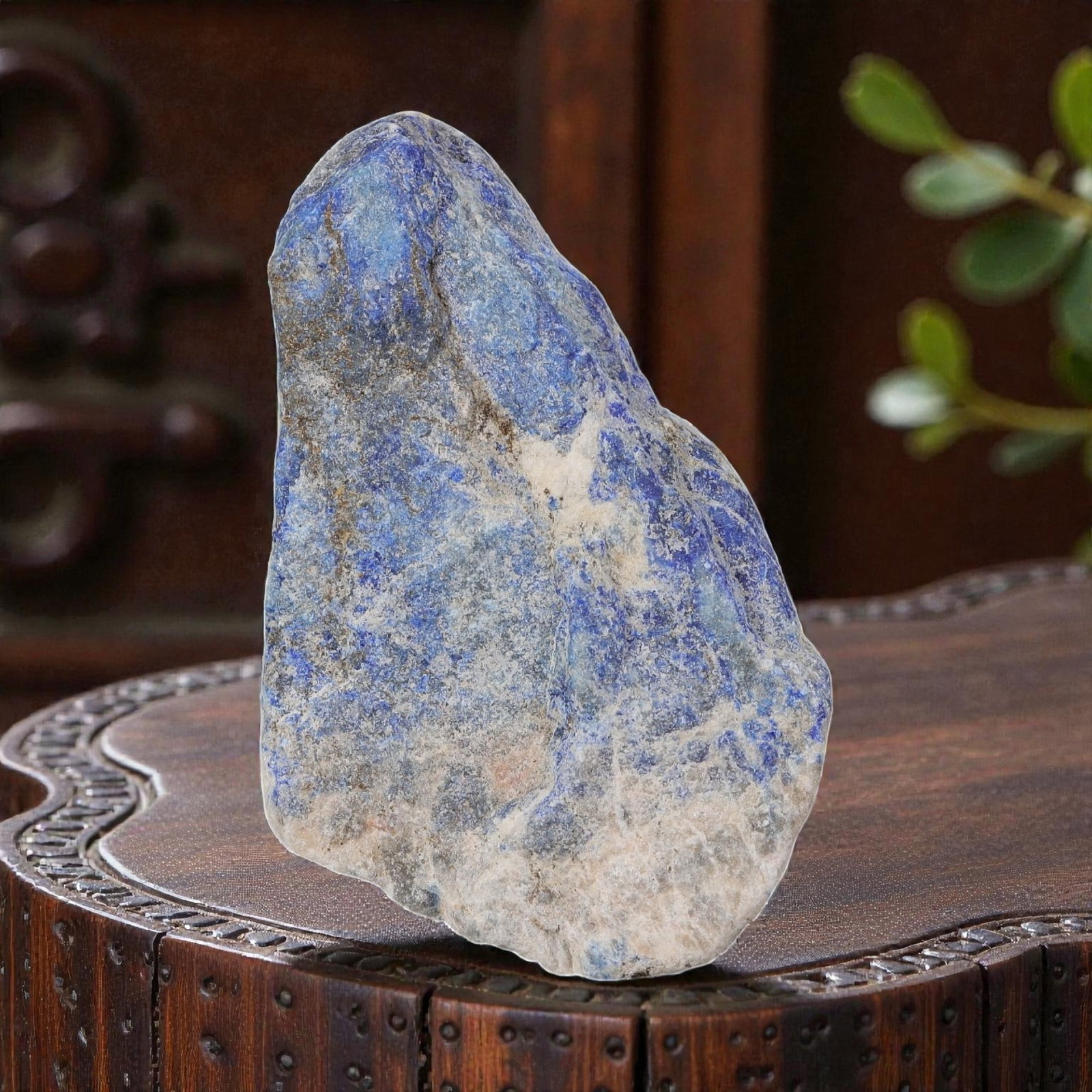 265ct Natural Lapis Lazuli Rough - Unpolished Raw Gemstone for Lapidary & Healing, 53EB: This is a natural lapis lazuli rough stone, weighing 53g (265ct) and measuring approximately 6x3.6cm. The stone features vibrant blue hues interspersed with natural calcite matrix and subtle mineral i