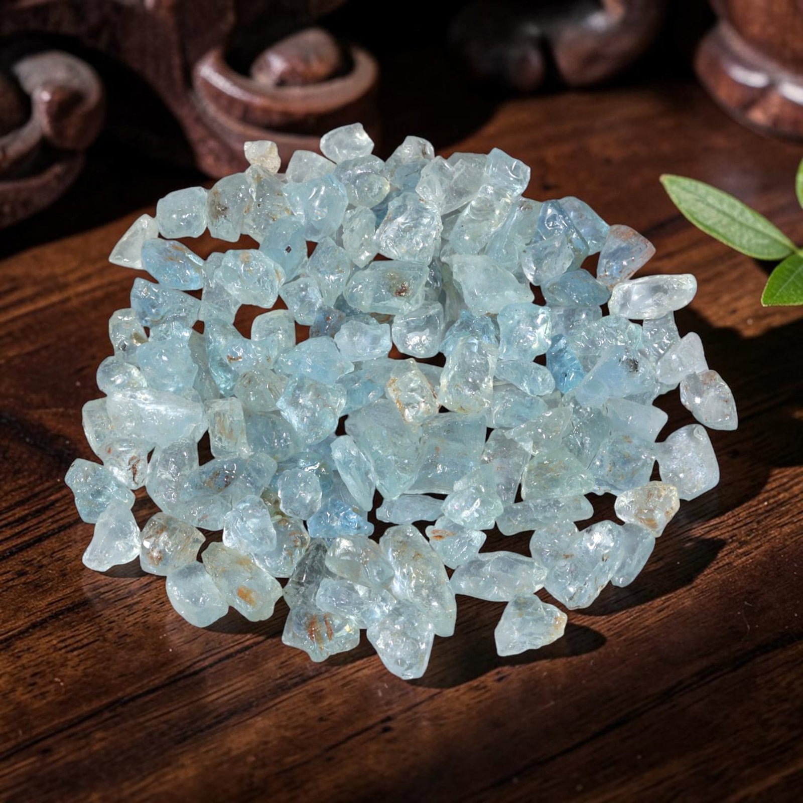 122.34Carats Natural Aquamarine Rough Parcel, 90YH: This luminous parcel of natural aquamarine rough showcases the classic soft sky-blue hue the gem is known for, ranging from pale, translucent tones to deeper, more saturated blues. The stones are in t