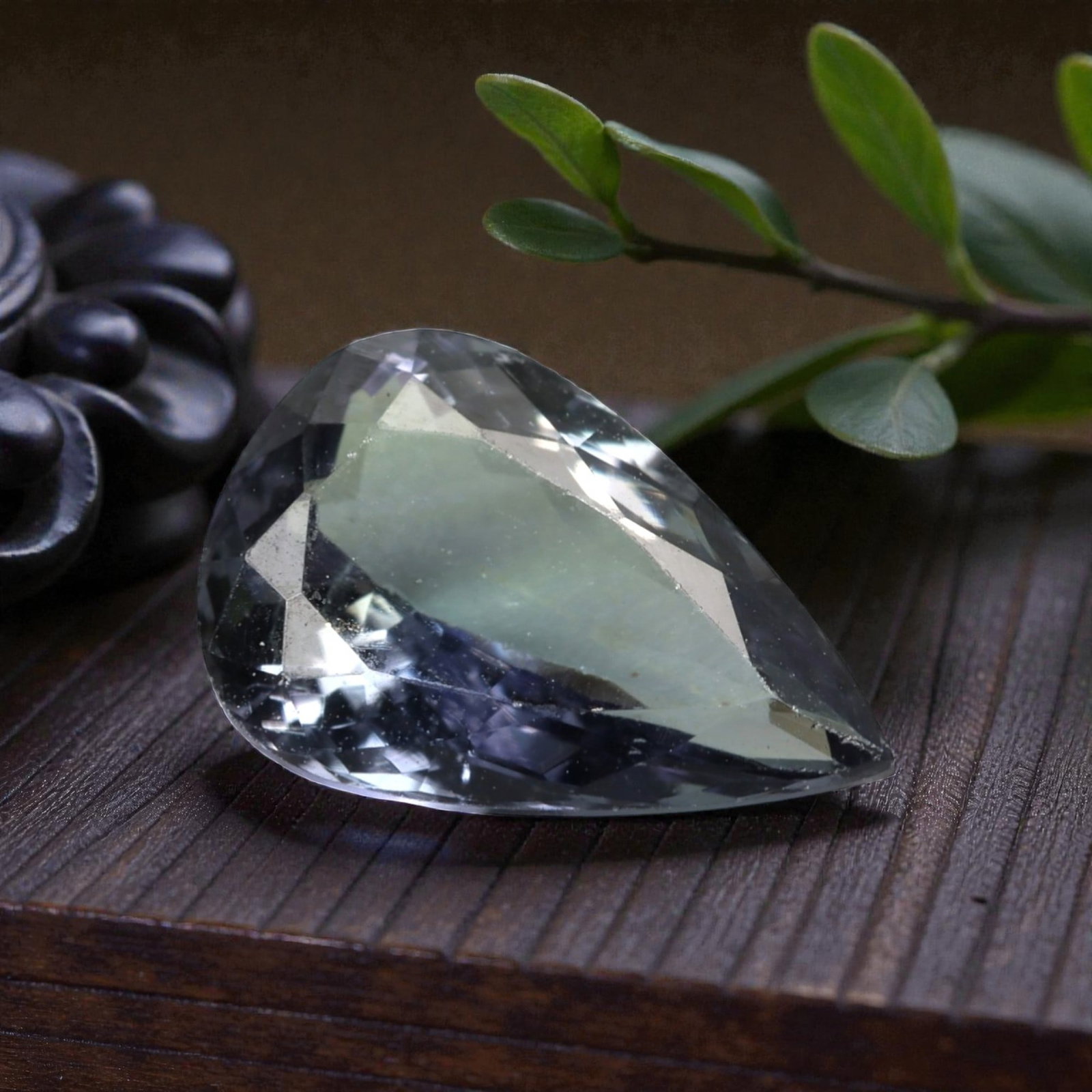 2.38 Carats Violet Blue Tanzanian Tanzanite Pear Cut - 11 x 7.5 x 4.5 mm, 53XK: This graceful tanzanite showcases a cool violet blue body color with gentle lavender undertones, revealed through a softly reflective pear cut. The elongated silhouette creates elegant light movement 