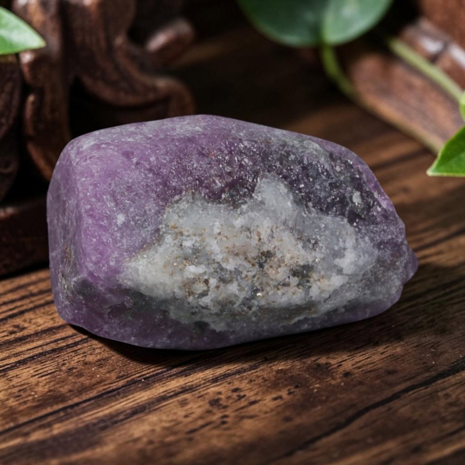 21.74ct Natural Mauritania Ruby Rough (Unheated), 63AM: This unheated Mauritania ruby rough is a captivating natural crystal specimen, featuring vivid magenta-purple ruby formations embedded in a contrasting greyish matrix. The stone's rugged, unpolished s