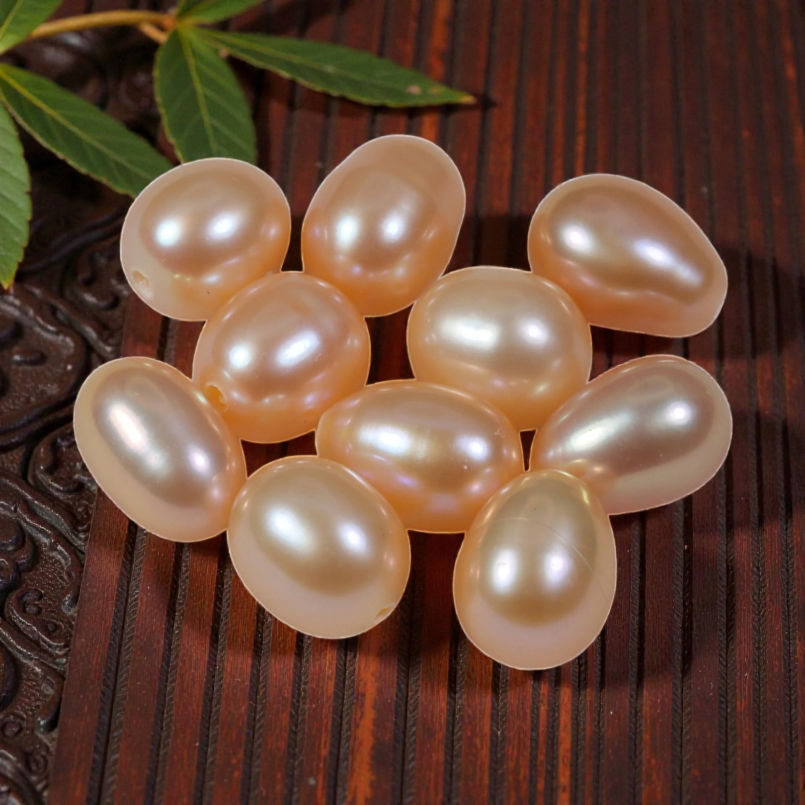 19.95ct Natural Cream Teardrop Freshwater Pearl - Drilled, 50YG: Natural freshwater pearls, individually drilled for jewelry crafting. Features soft cream warm tone with smooth, reflective nacre and faint delicate iridescent sheen. Consistent teardrop silhouette ac