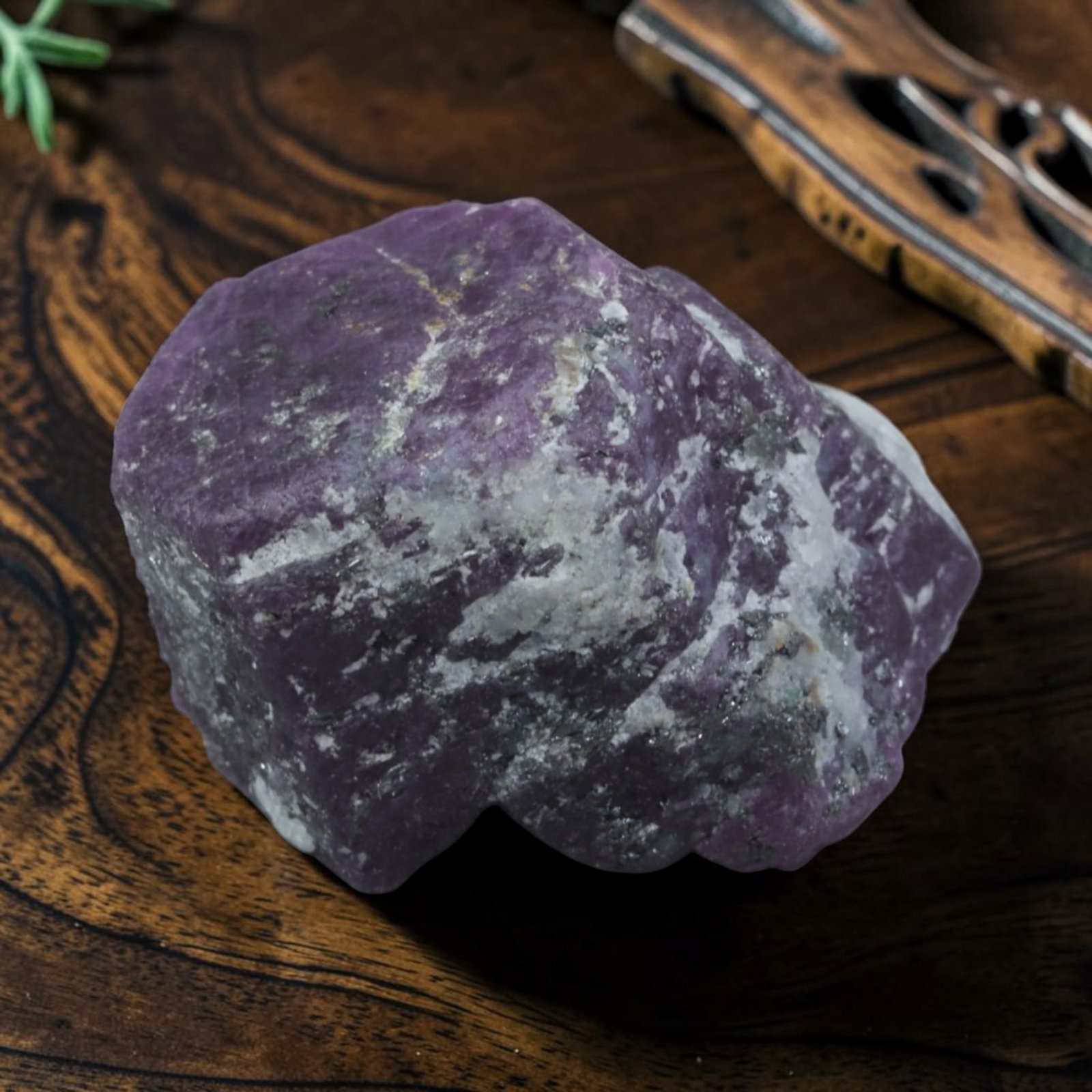 39.77ct Natural Mauritania Ruby Rough (Unheated), 68XA: This unheated Mauritania ruby rough is a captivating natural crystal specimen, featuring vivid magenta-purple ruby formations embedded in a contrasting greyish matrix. The stone's rugged, unpolished s