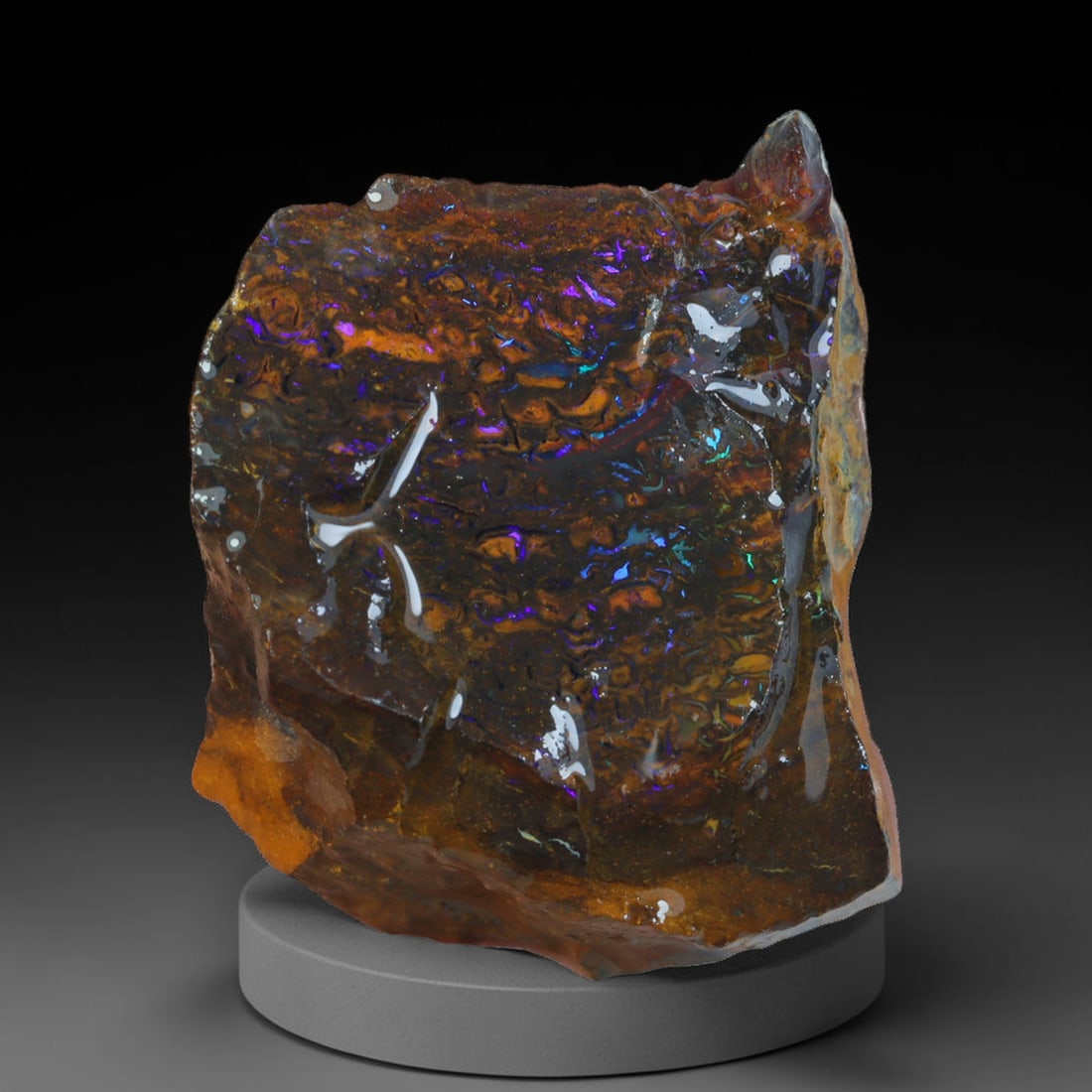 41.17ct Natural Australian Queensland Boulder Opal Sliced Slab Cutting Rough, 17AX: Natural sliced slab rough of Queensland boulder opal cutting grade, featuring rich color ironstone matrix with patterns. The face clearly reveals extensive opal veining and pocket formations running t