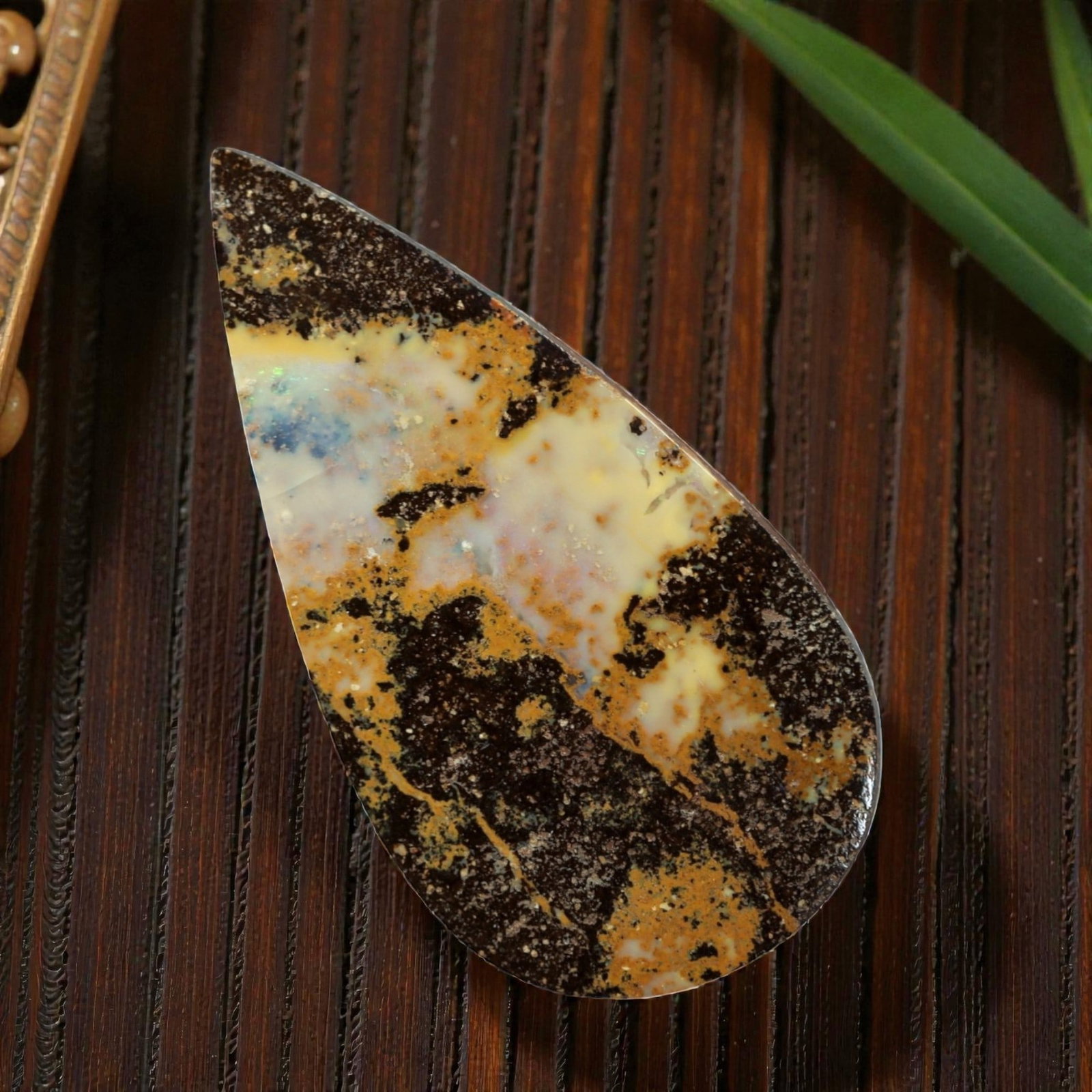8.51 Carats Boulder Opal Cabochon - Natural Matrix & Play-of-Color Specimen, 57XM (1 of 2)