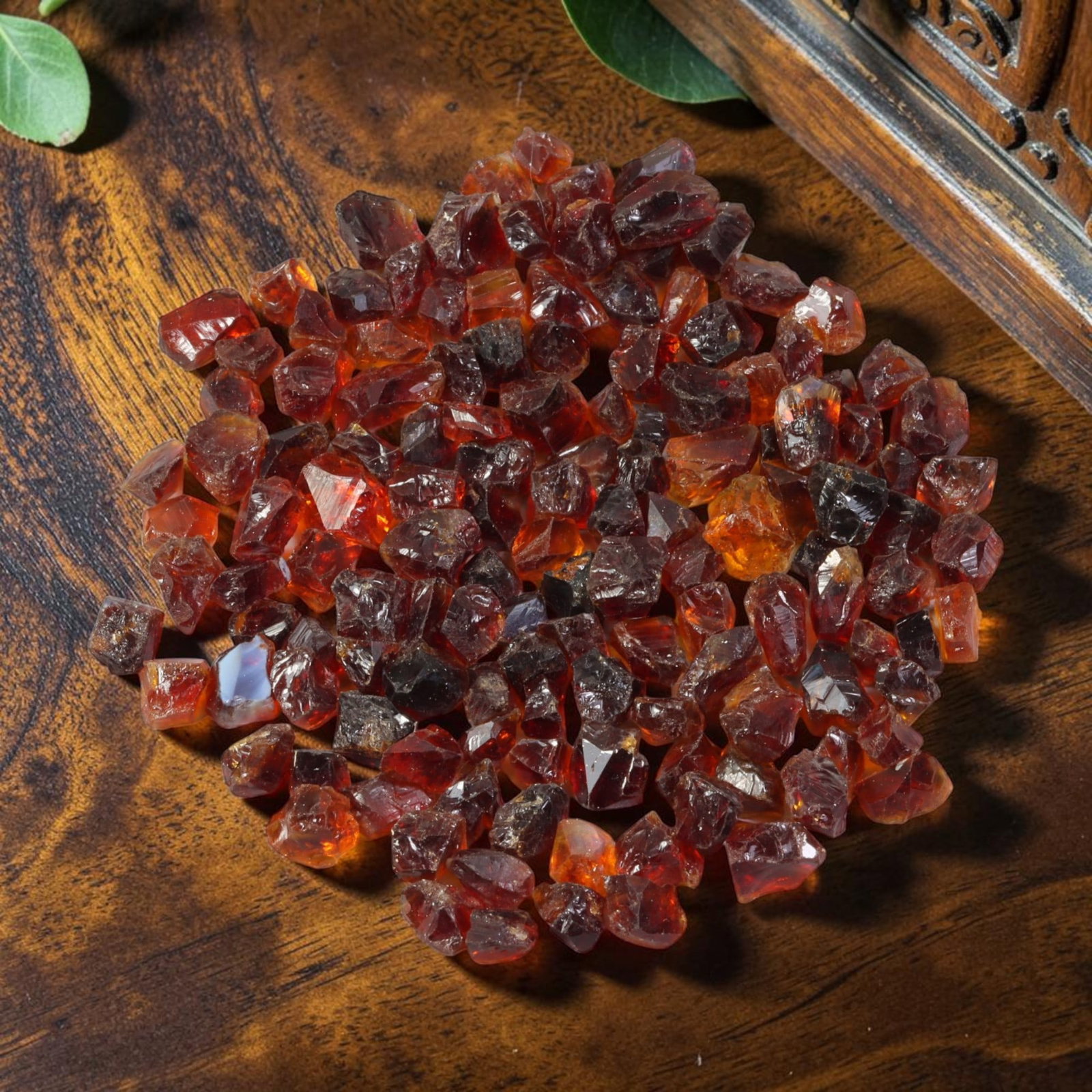 126.50 Carats Natural Garnet Rough Parcel, 98YH: This rich parcel of natural garnet rough displays deep saturated reddish-brown and fiery orange-red tones characteristic of almandine garnet, with natural translucent to semi-transparent crystalline s