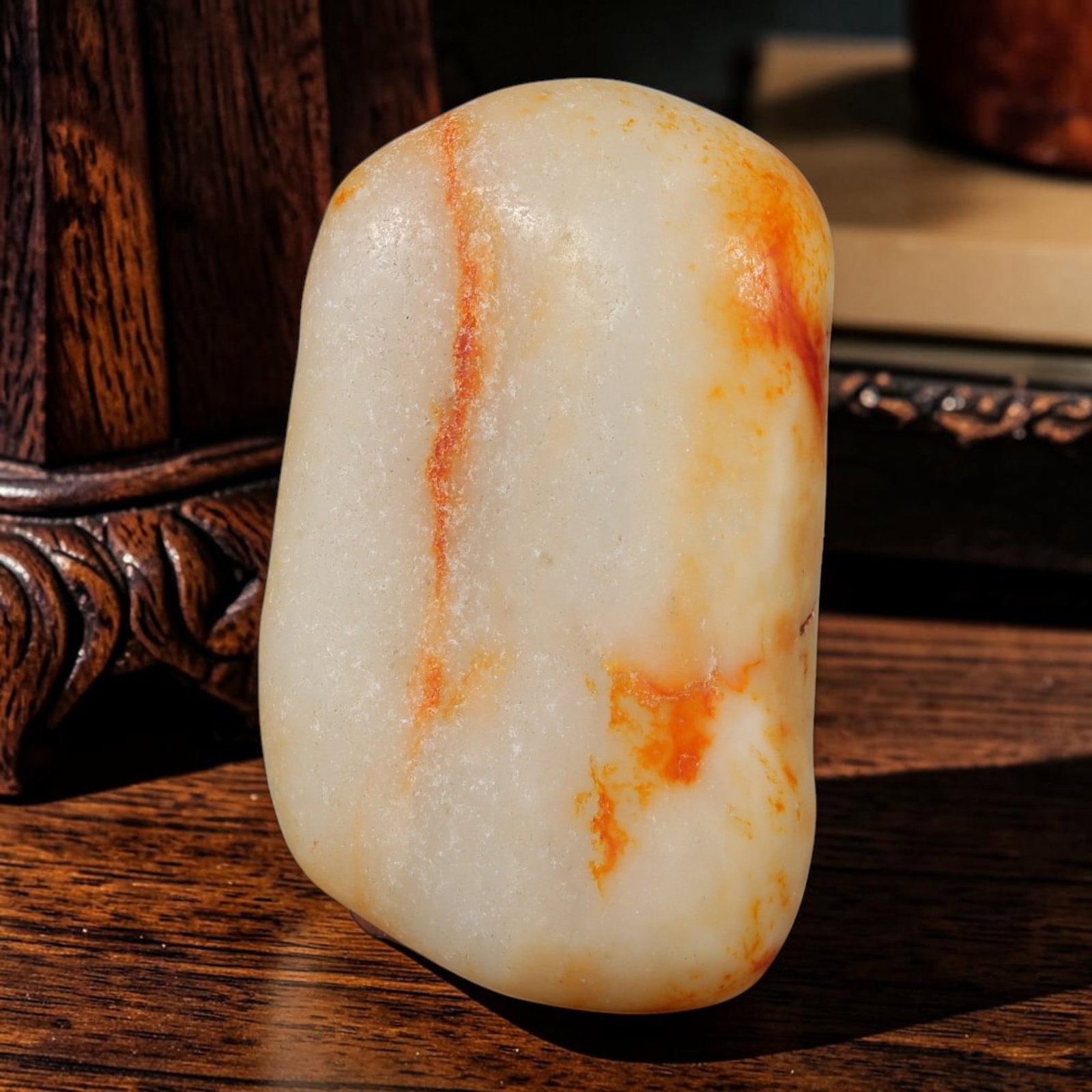 Natural Chinese Hetian Mutton Fat Nephrite Raw Seed Pebble Jade Stone, 83AS (1 of 2)