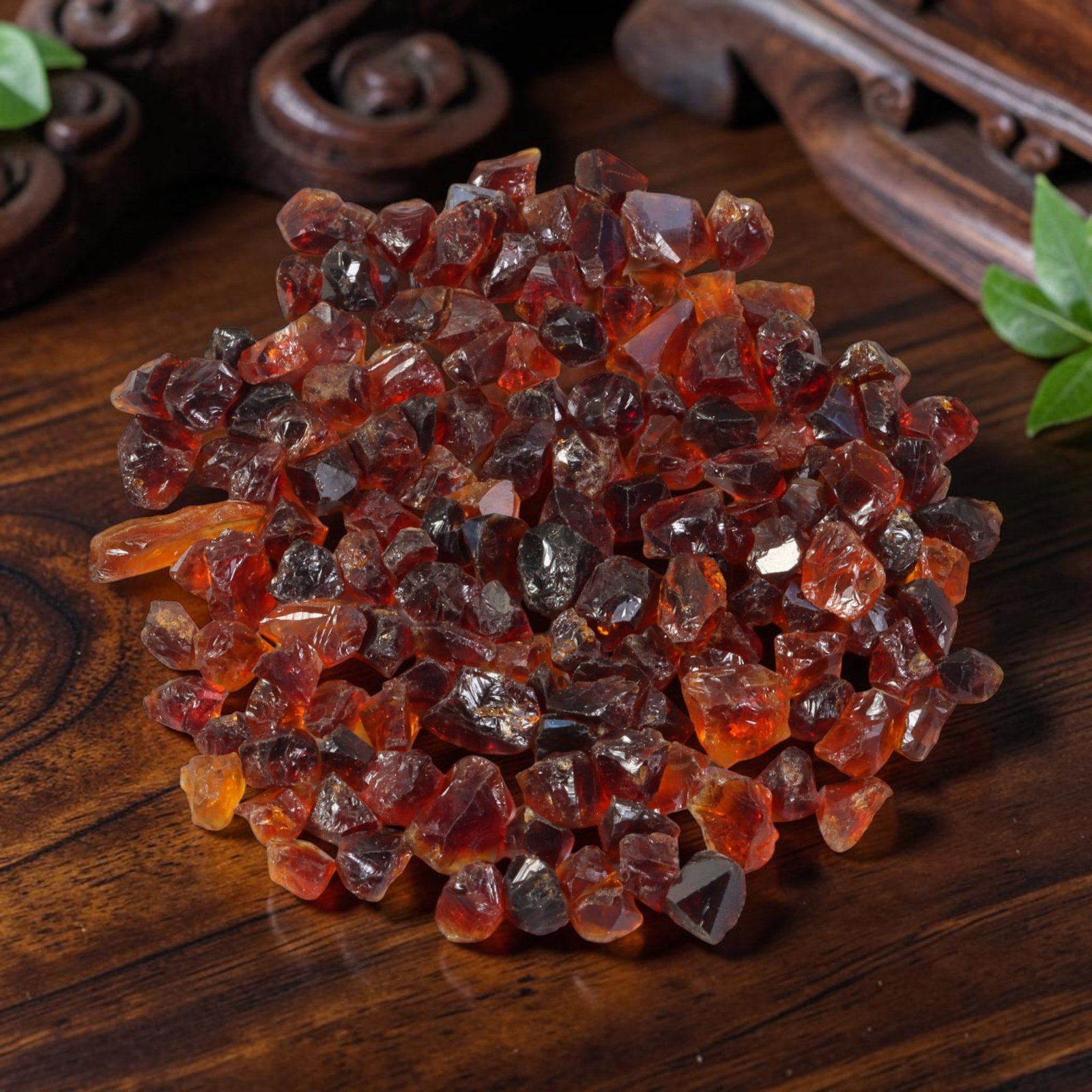 127.35 Carats Natural Garnet Rough Parcel, 100YH: This rich parcel of natural garnet rough displays deep saturated reddish-brown and fiery orange-red tones characteristic of almandine garnet, with natural translucent to semi-transparent crystalline s