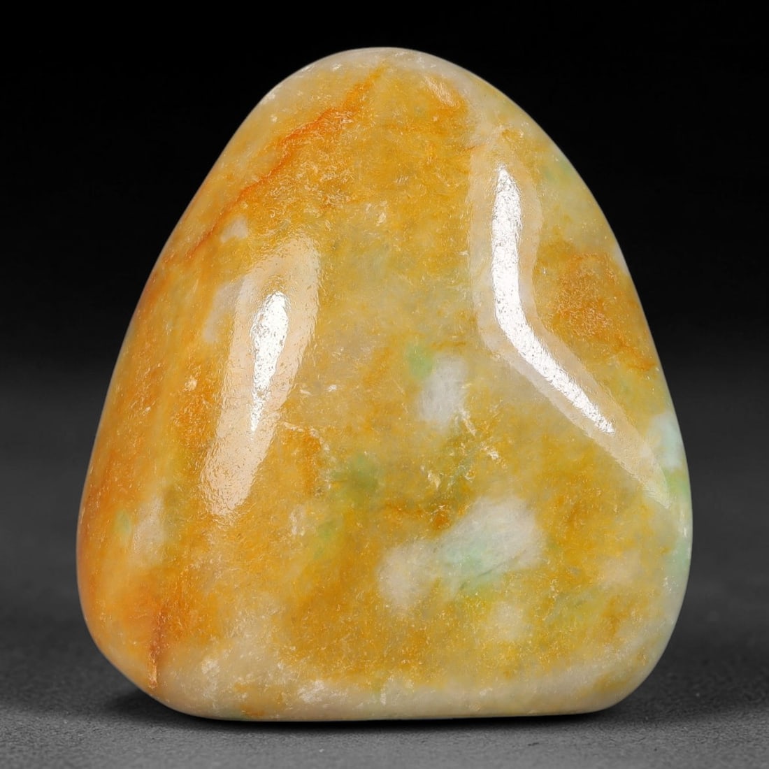 520ct Natural Type A Burmese Yellow Multi-Colored Jadeite Jade Polished Pebble Rough, 54YN (1 of 2)