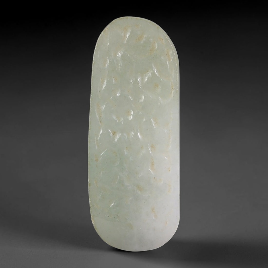 129ct Natural Type A Burmese Jadeite Jade Polished Sliced Rough, 43YN: This specimen is a sliced rough block of natural Type A Burmese jadeite jade. The interior displays natural colour zoning with visible mineral veining and crystalline patterns typical of unprocessed j