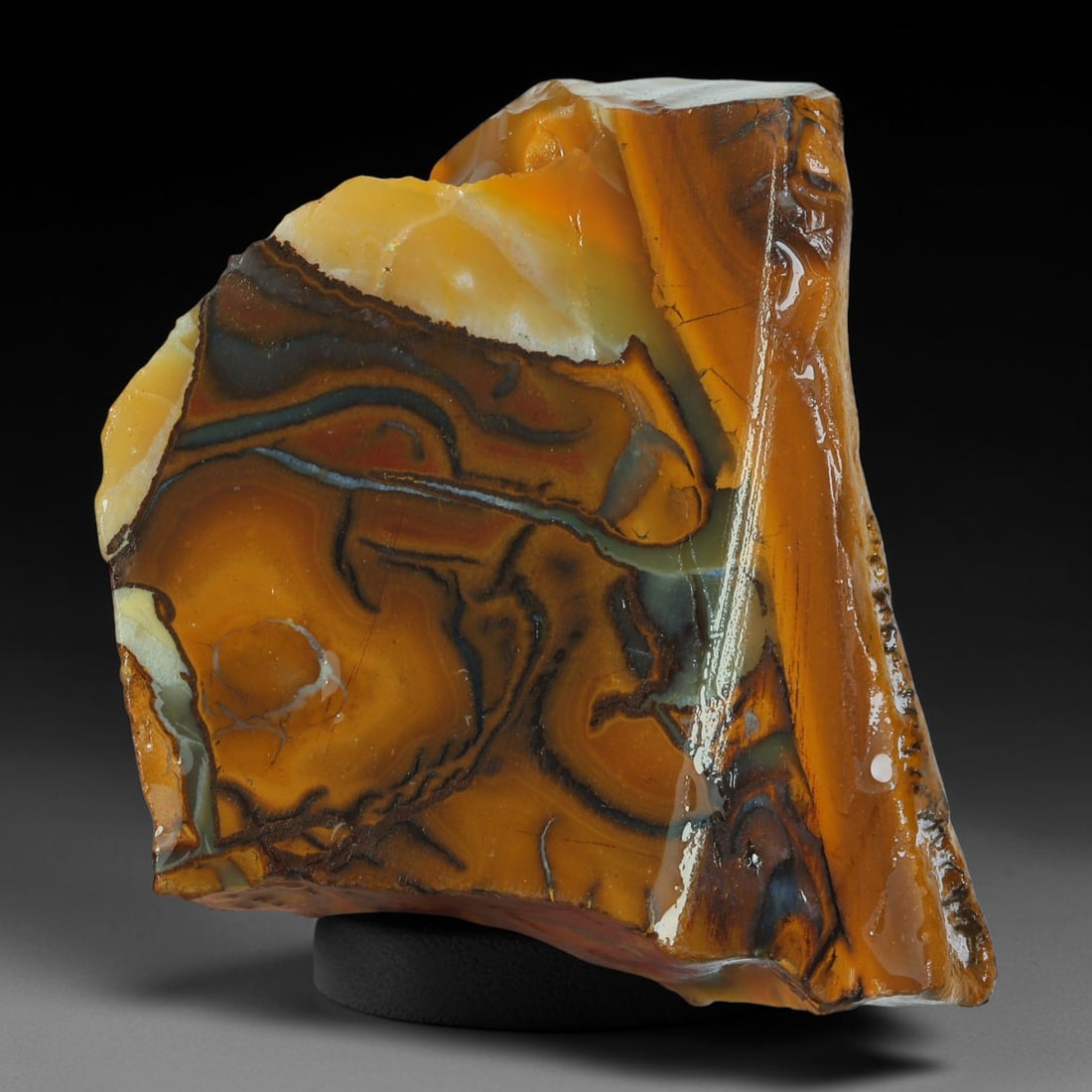76.15ct Natural Australian Queensland Boulder Opal Sliced Slab Cutting Rough, 27YP: Natural sliced slab rough of Queensland boulder opal cutting grade, featuring rich color ironstone matrix with patterns. The face clearly reveals extensive opal veining and pocket formations running t