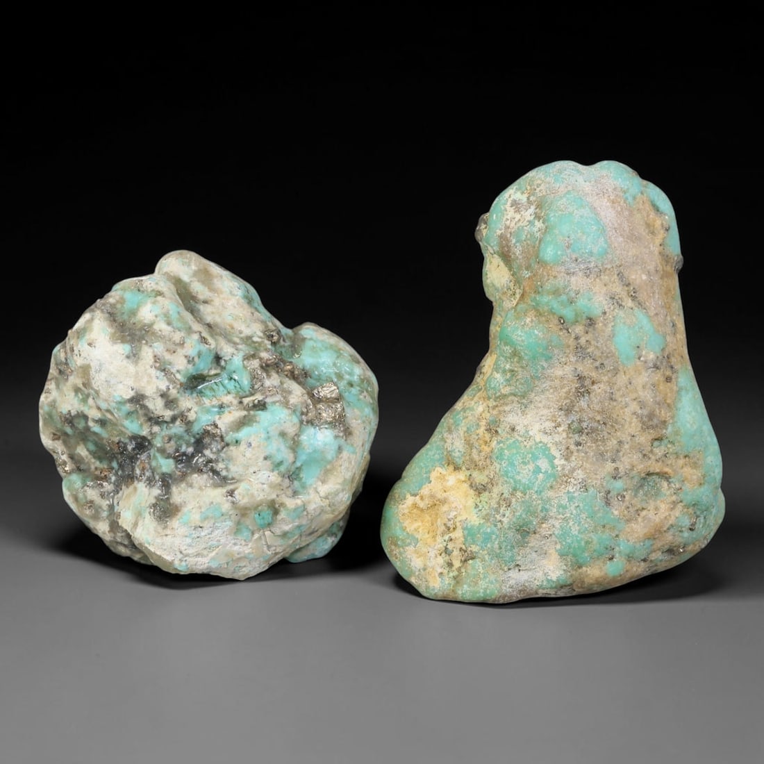 167ct Natural Kingman Turquoise Rough - Arizona USA, 62YR: This is a natural, unpolished Kingman turquoise rough specimen from Arizona, USA, with subtle greenish-blue hues visible within a naturally weathered host matrix. The stone retains its completely unmo