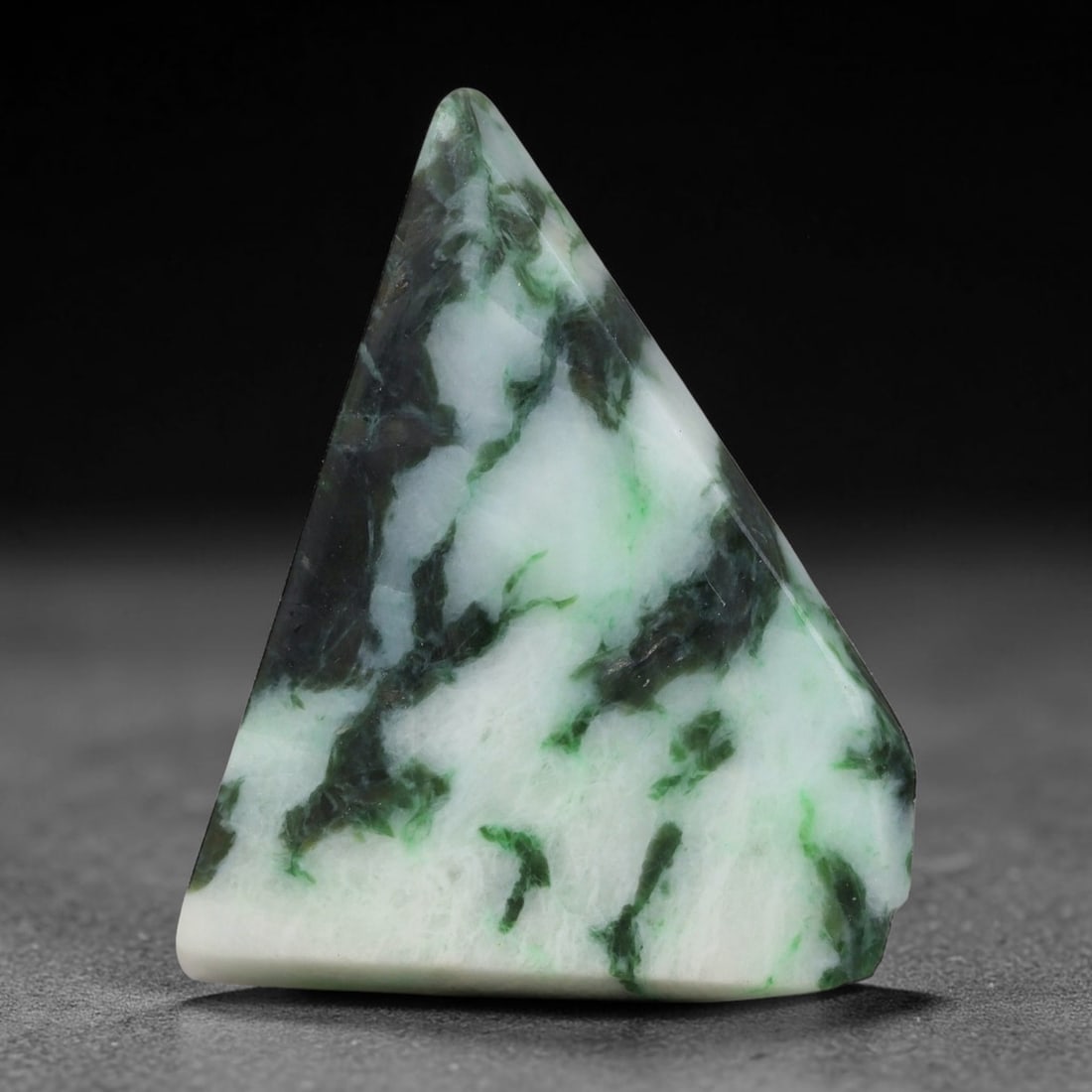 280ct Natural Type A Burmese Jadeite Jade Sliced Rough, 59YK: This specimen is a sliced rough block of natural Type A Burmese jadeite jade. The interior displays natural colour zoning with visible mineral veining and crystalline patterns typical of unprocessed j