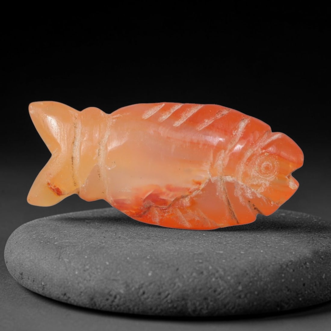 Ancient Coptic Egyptian Hand Polished Carnelian Amulet, 83XZ: Small antique wearable sacred talisman shaped from solid natural carnelian agate mineral, originating from Coptic Egyptian Nile Valley cultural and devotional traditions. Carnelian was an exceptionall