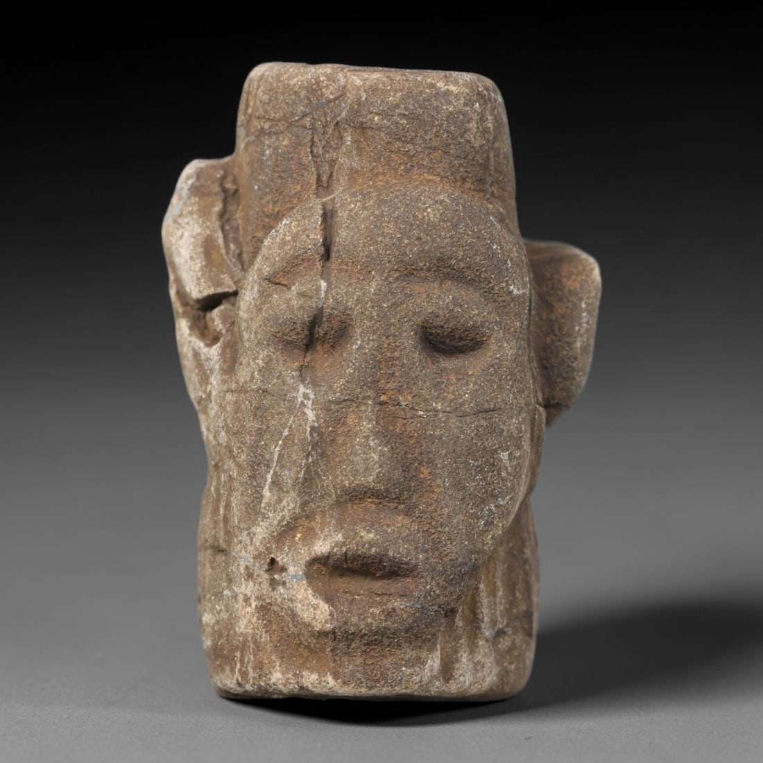 Ancient Medieval Near Eastern Tribal Maskette Stone, 81WT (1 of 1)