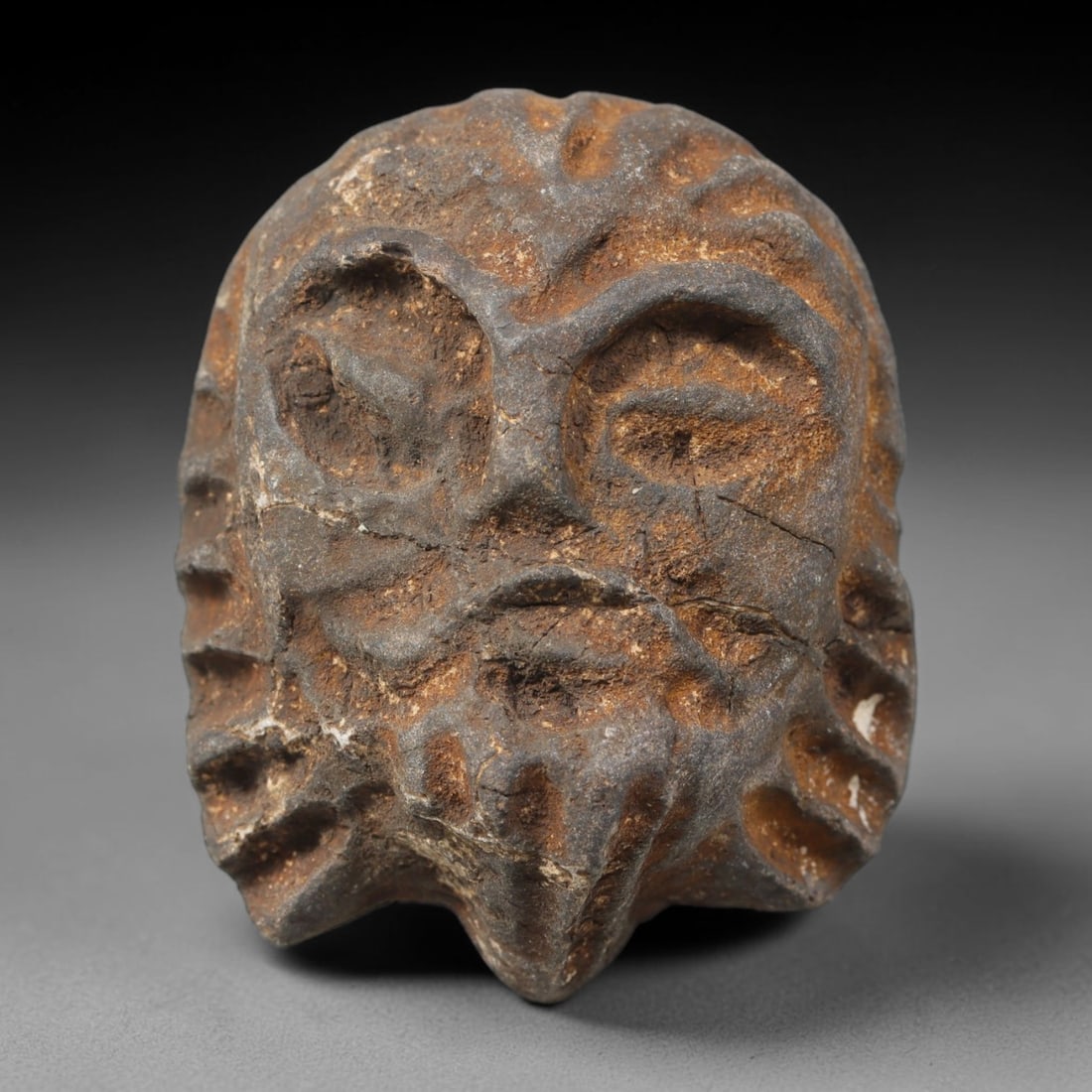 Ancient Medieval Near Eastern Tribal Maskette Stone, 77WT (1 of 1)