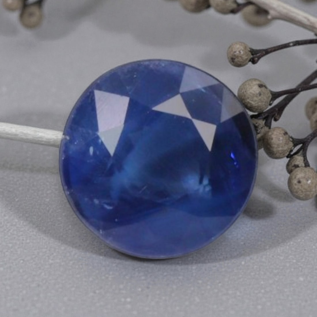 0.60 Carats Natural Deep Blue Sapphire Faceted Loose Gemstone, 64YE: This specimen is composed of natural sapphire, finished with uniform faceting to optimize light refraction through its crystalline interior. The mineral carries rich deep blue colour saturation with s