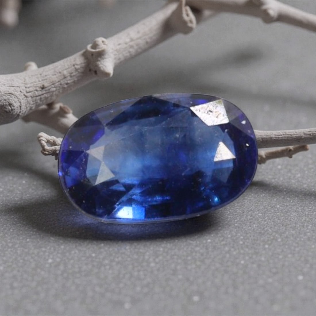 0.52 Carats Natural Deep Blue Sapphire Faceted Loose Gemstone, 56YE: This specimen is composed of natural sapphire, finished with uniform faceting to optimize light refraction through its crystalline interior. The mineral carries rich deep blue colour saturation with s