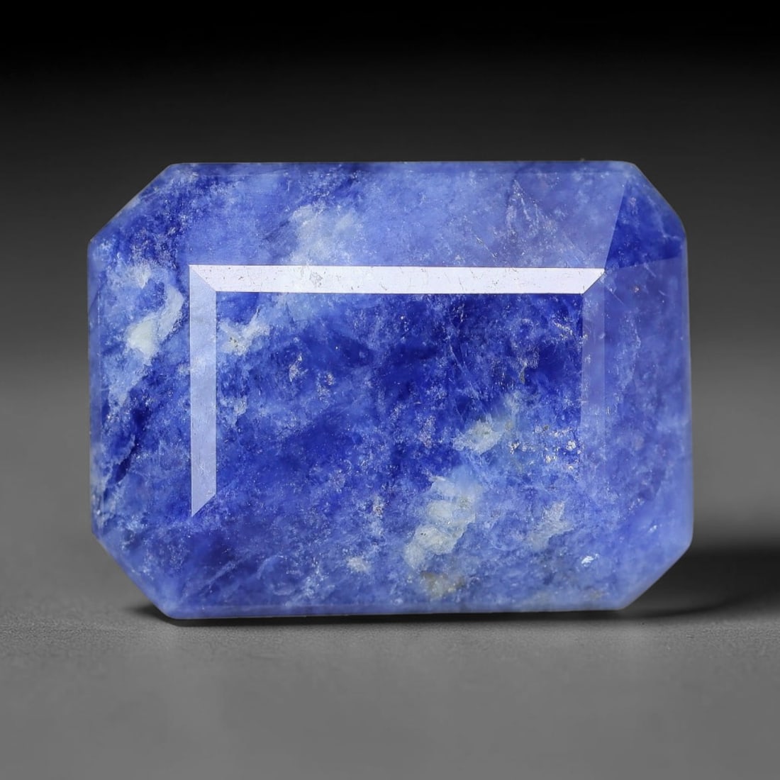 11.83 Carats Natural Denim Blue Emerald Cut Sodalite Loose Faceted Gemstone, 86XV (1 of 1)