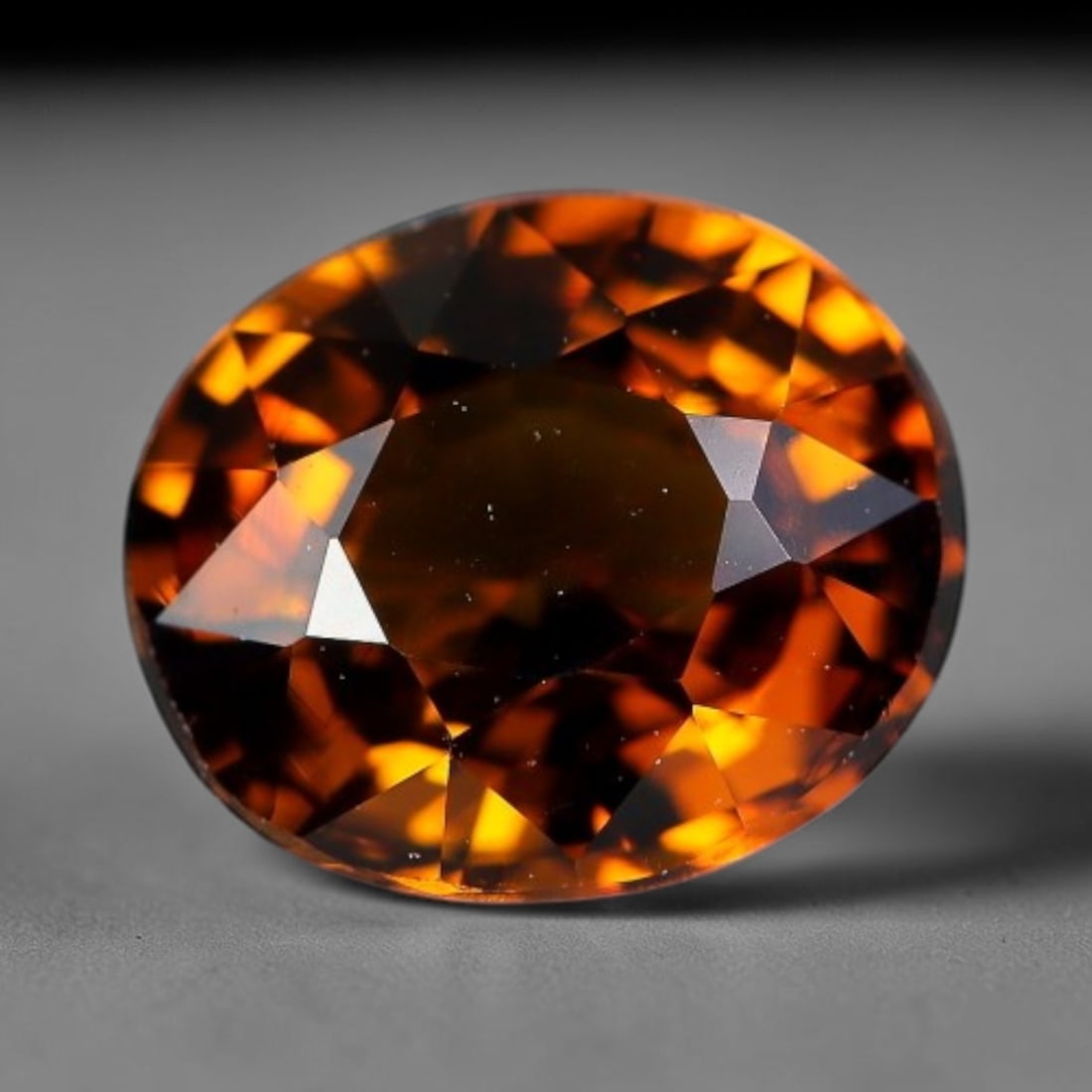 1.68 Carats Natural Mali Golden Orange Grossular Garnet Oval Faceted Loose Gemstone, 90XV: Natural fiery golden orange Mali grossular garnet precision cut into an oval faceted loose gemstone, finished with mixed brilliant facets to amplify rich honey-orange color saturation and warm light d