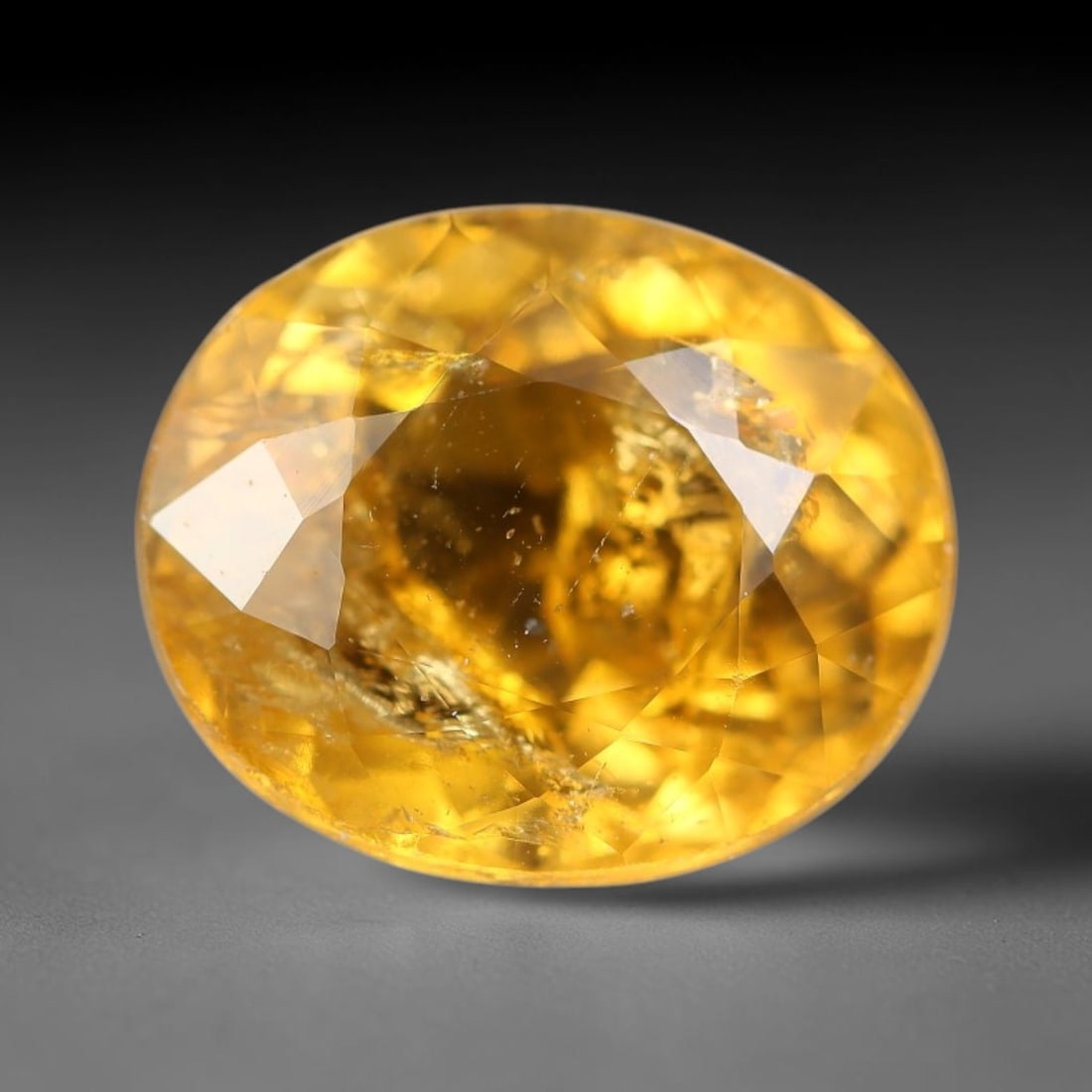 3.39 Carats Natural Rich Golden Honey Yellow Oval Faceted Tourmaline Loose Gemstone, 97YG: Natural saturated warm golden honey yellow tourmaline expertly oval brilliant faceted loose gemstone, full multi-facet cut amplifies luminous warm light dispersion, showcasing a vivid translucent ambe