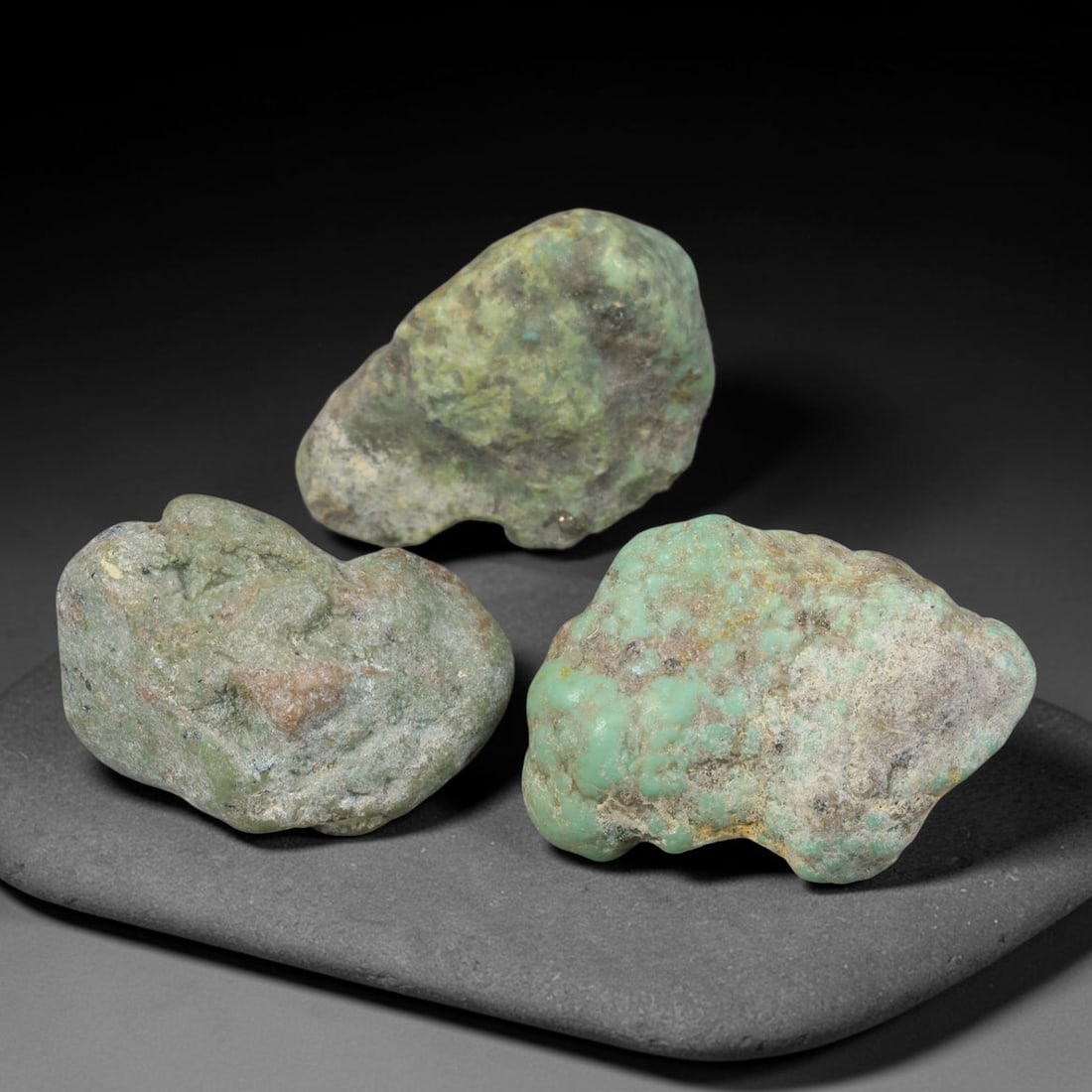 130ct Natural Kingman Turquoise Rough - Arizona USA, 65YR: This is a natural, unpolished Kingman turquoise rough specimen from Arizona, USA, with subtle greenish-blue hues visible within a naturally weathered host matrix. The stone retains its completely unmo