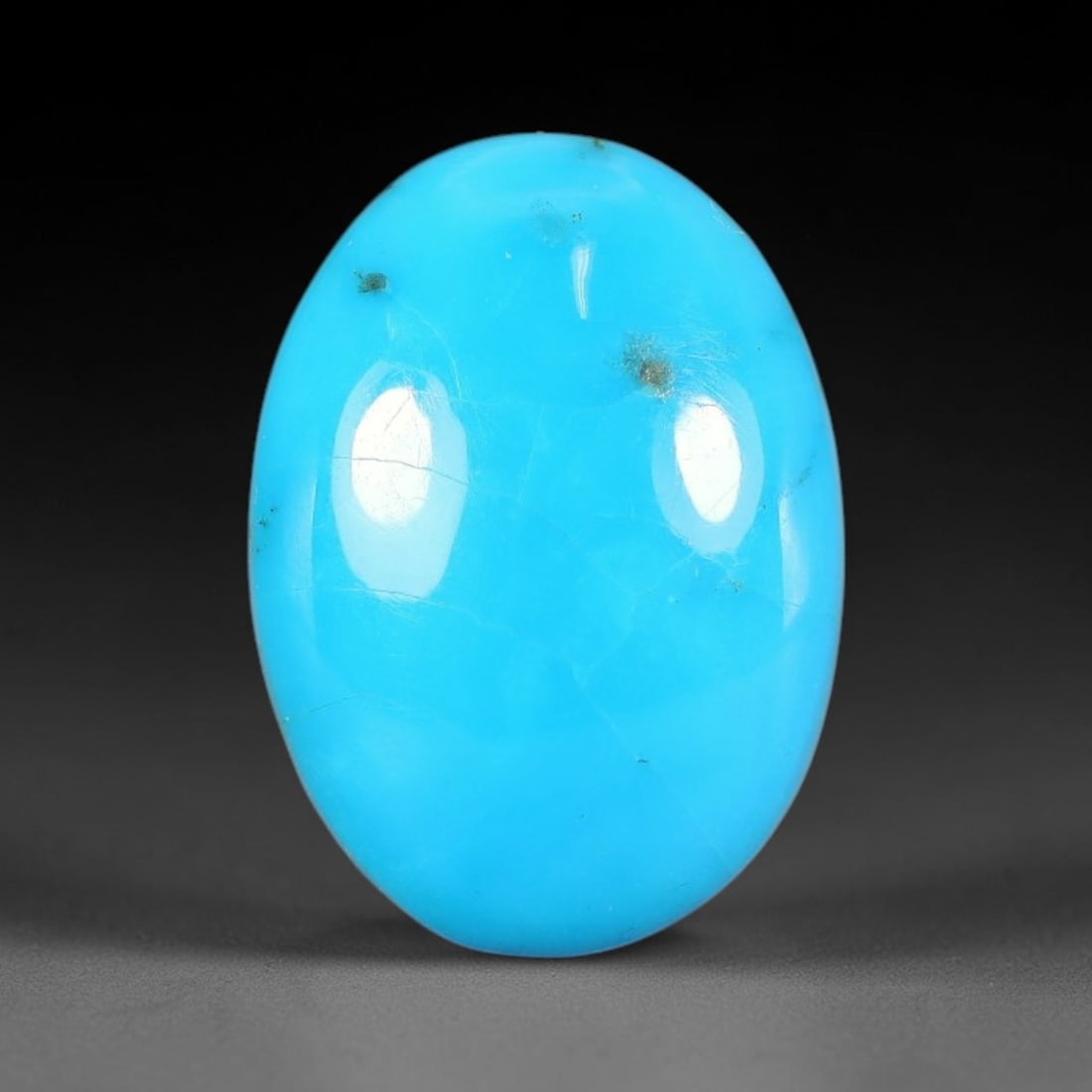 7.83 Carats Natural Arizona Sleeping Beauty Turquoise Oval Cabochon Loose Gemstone, 21XV: Natural vivid sky-blue Arizona Sleeping Beauty turquoise polished oval cabochon loose gemstone, featuring the iconic saturated uniform robin's egg blue tone prized from this classic mine. Sparse fine 