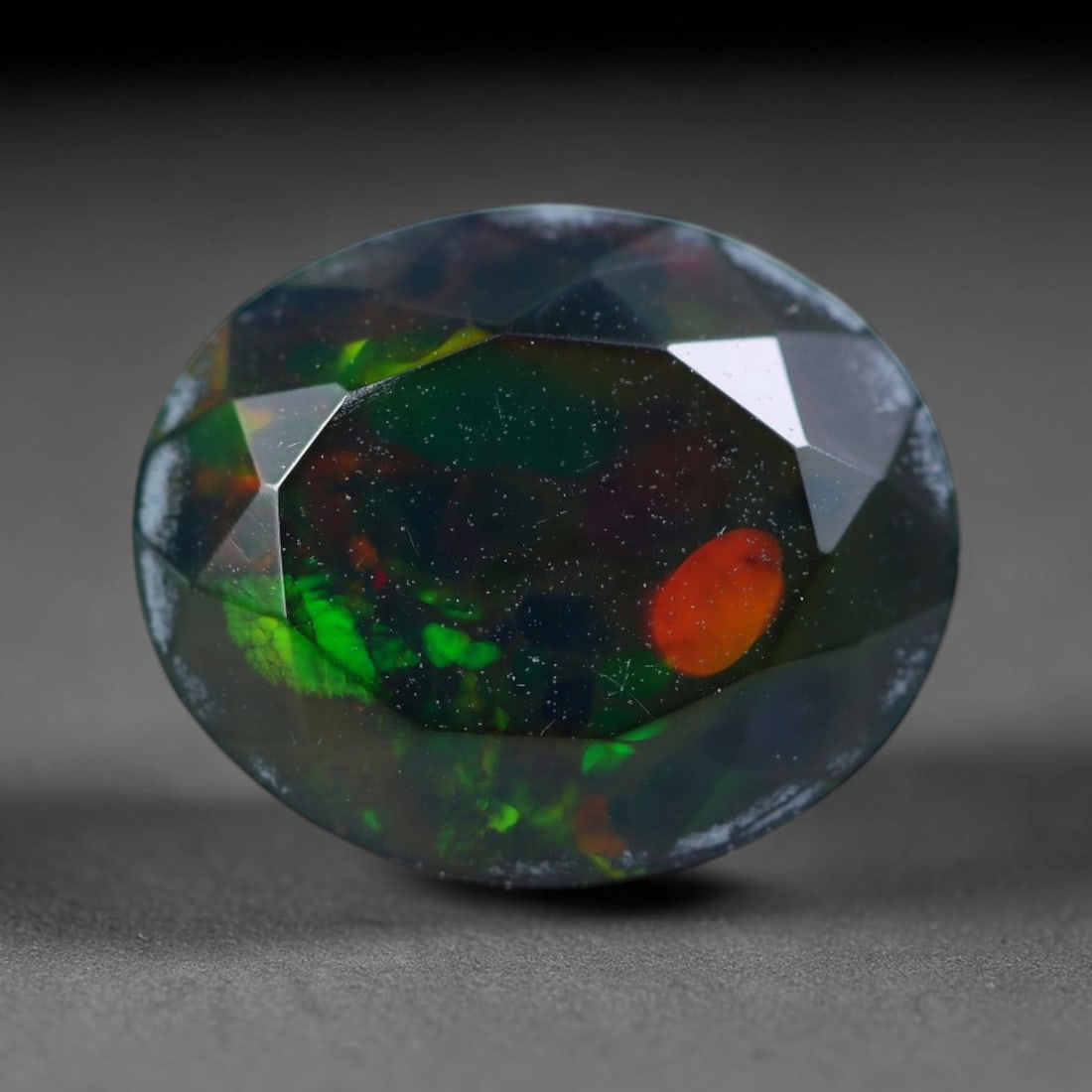2.21 Carats Natural Ethiopian Welo Black Smoked Opal Loose Gemstone, 59WJ (1 of 1)